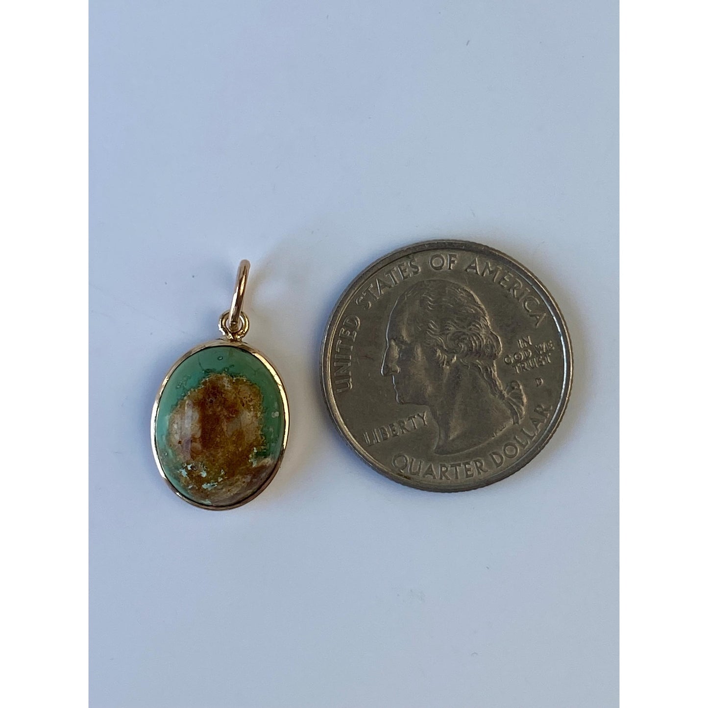 Vintage Solid 10k Yellow Gold Turquoise Stick Pin Conversion Charm