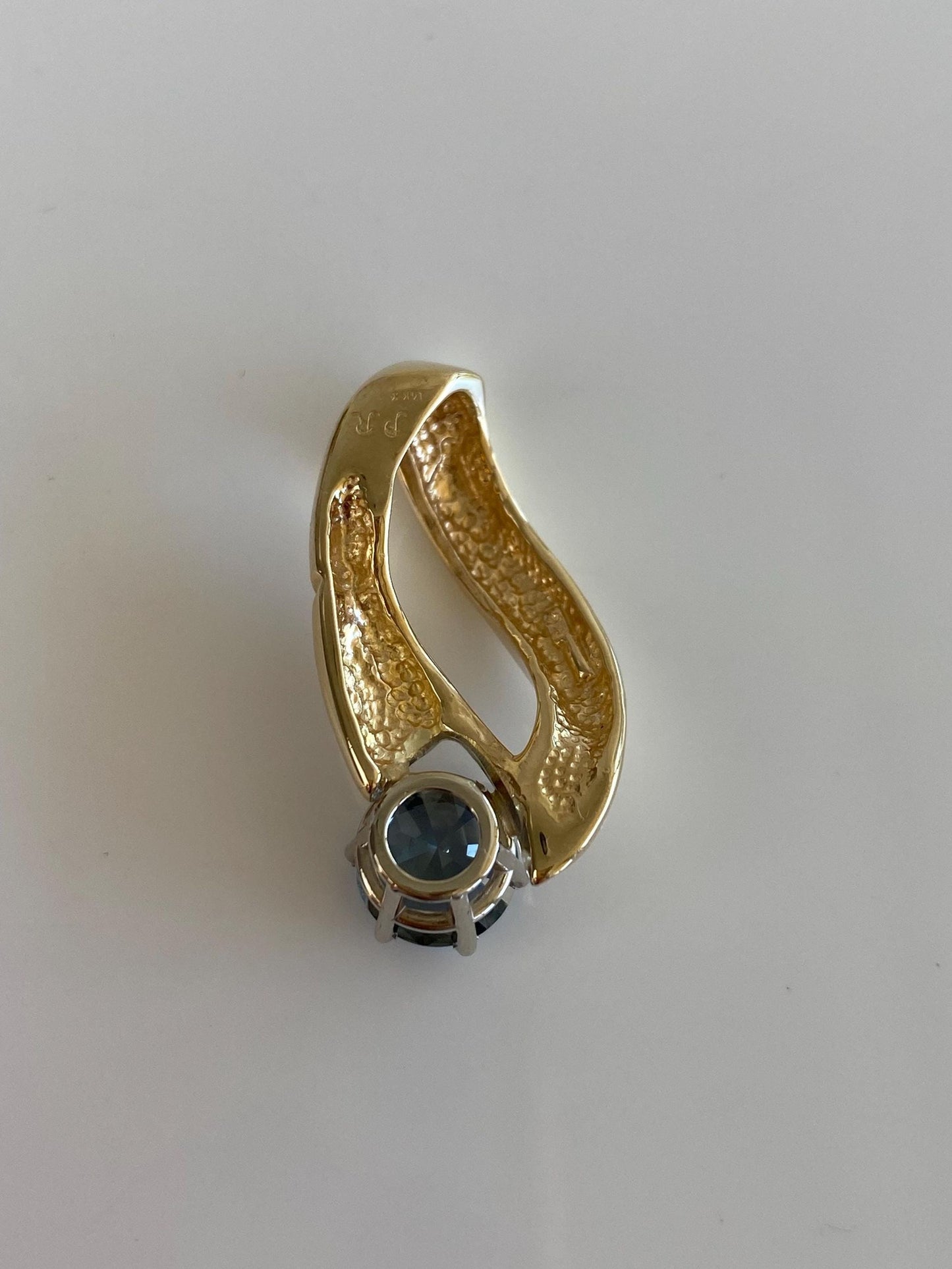 Vintage Solid 14k Yellow Gold Purple Sapphire Charm