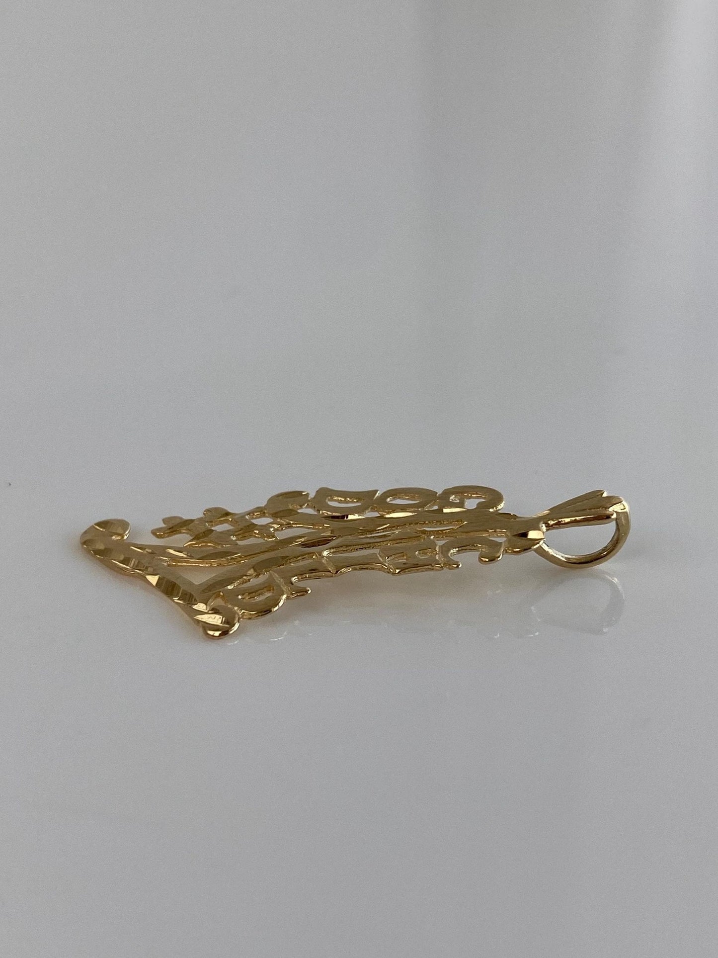 Vintage Solid 14k Yellow Gold #1 God Child Charm
