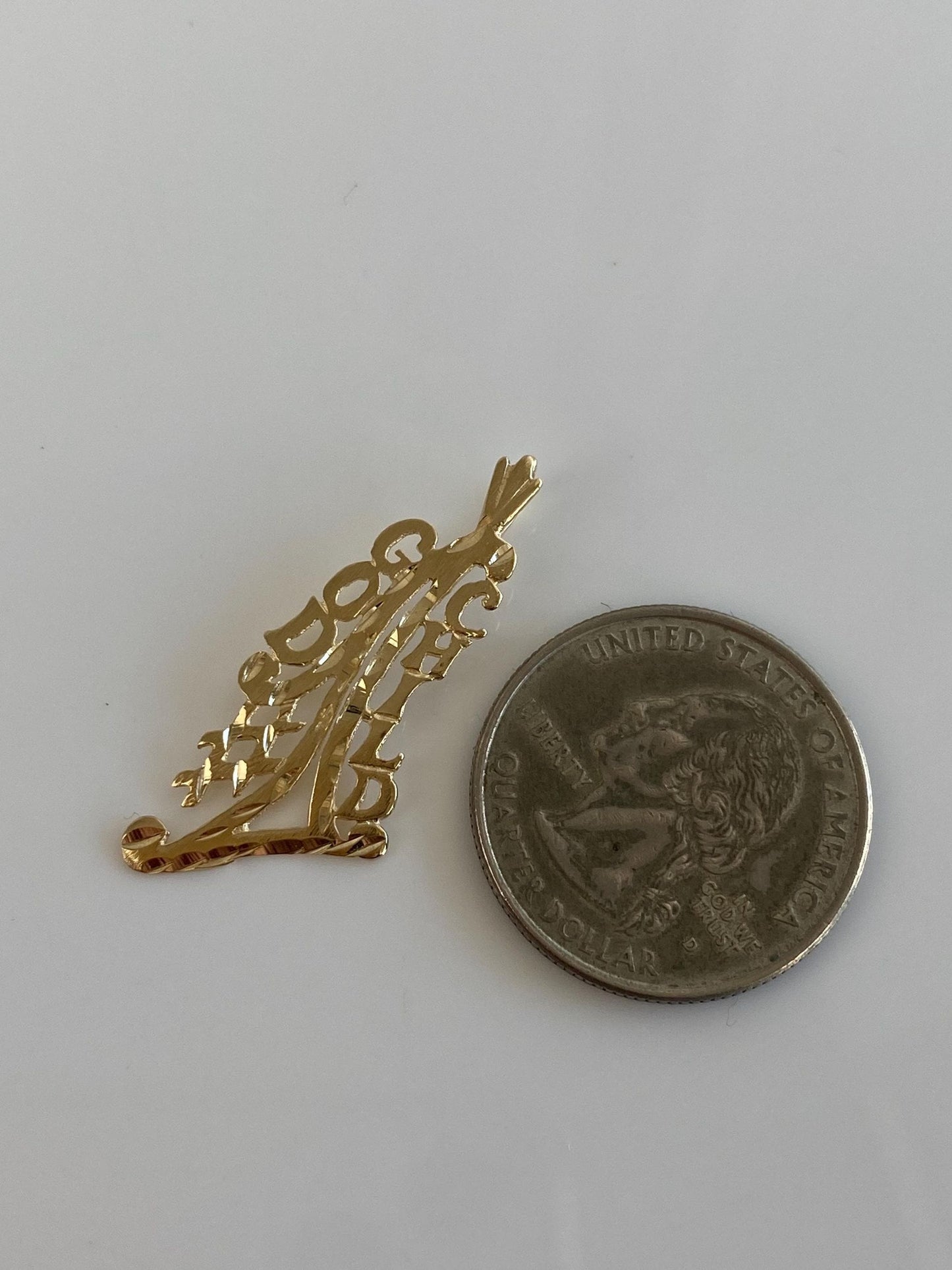 Vintage Solid 14k Yellow Gold #1 God Child Charm
