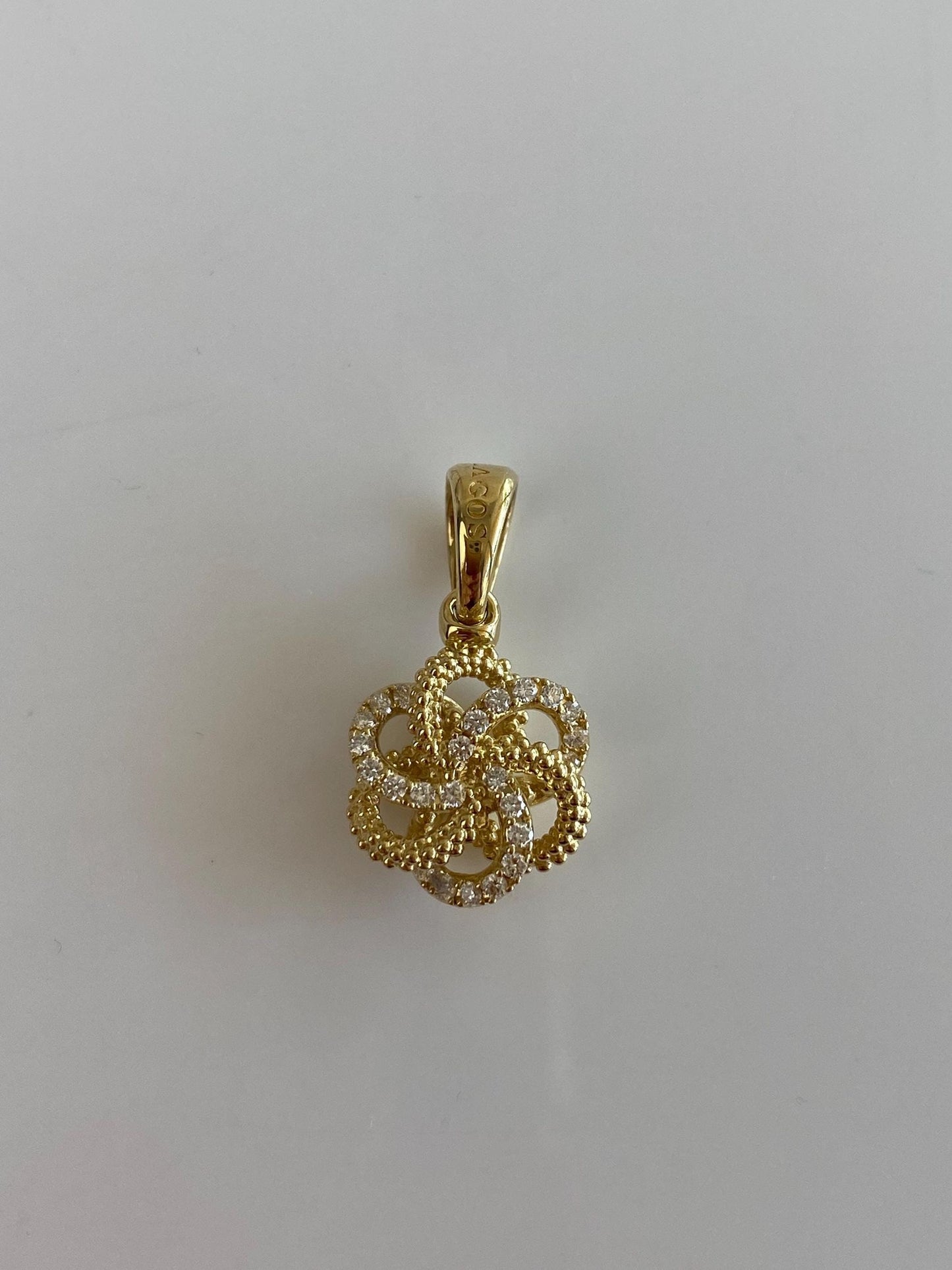 Lagos Solid 18k Yellow Gold Diamond Love Knot Charm