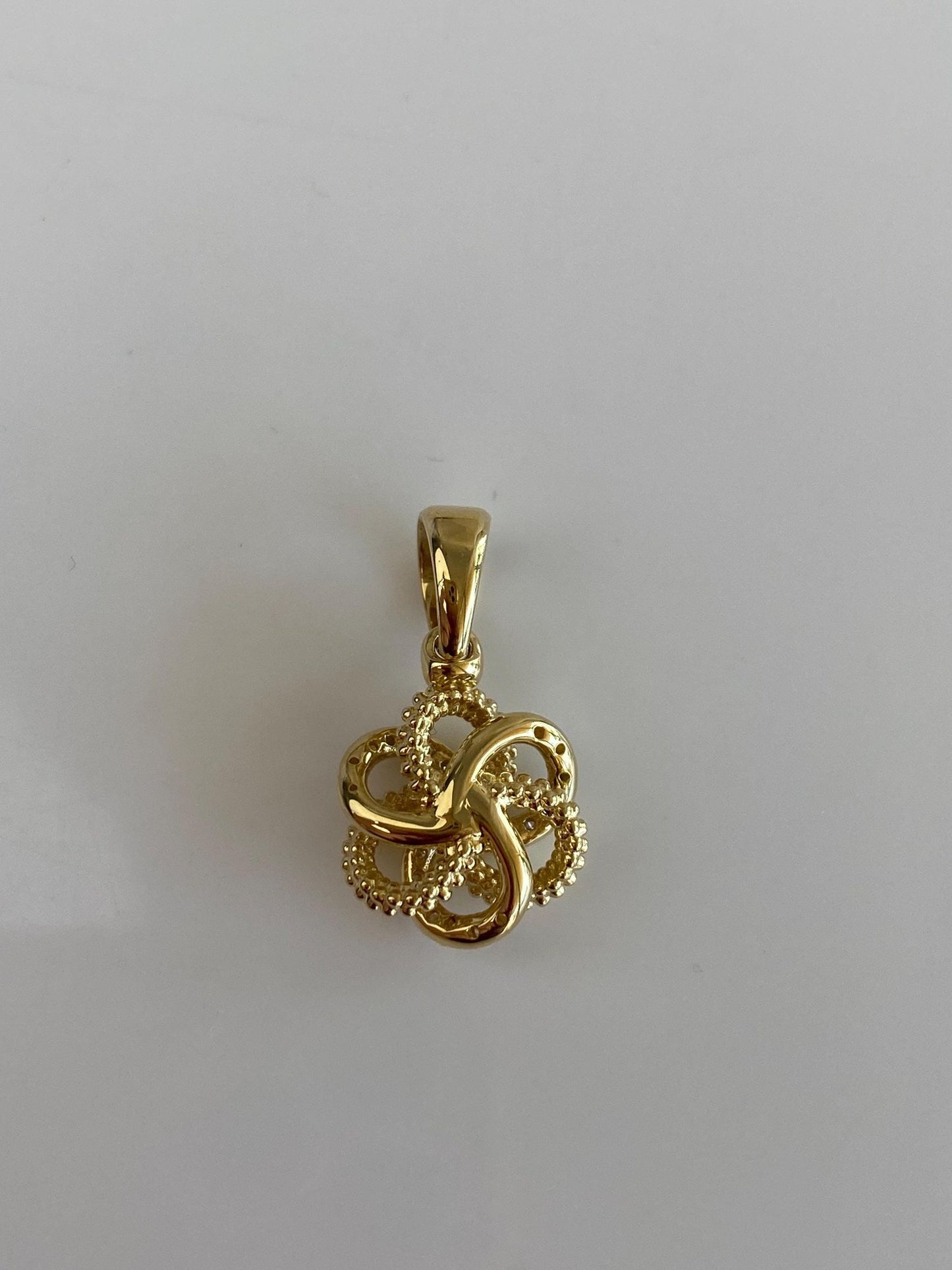 Lagos Solid 18k Yellow Gold Diamond Love Knot Charm