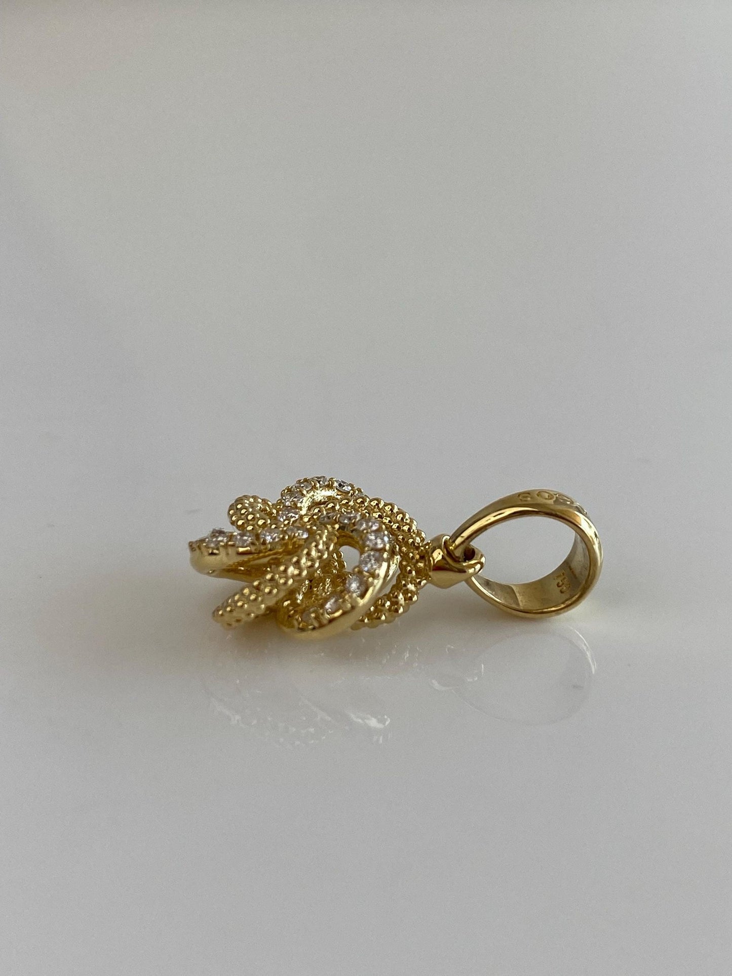 Lagos Solid 18k Yellow Gold Diamond Love Knot Charm