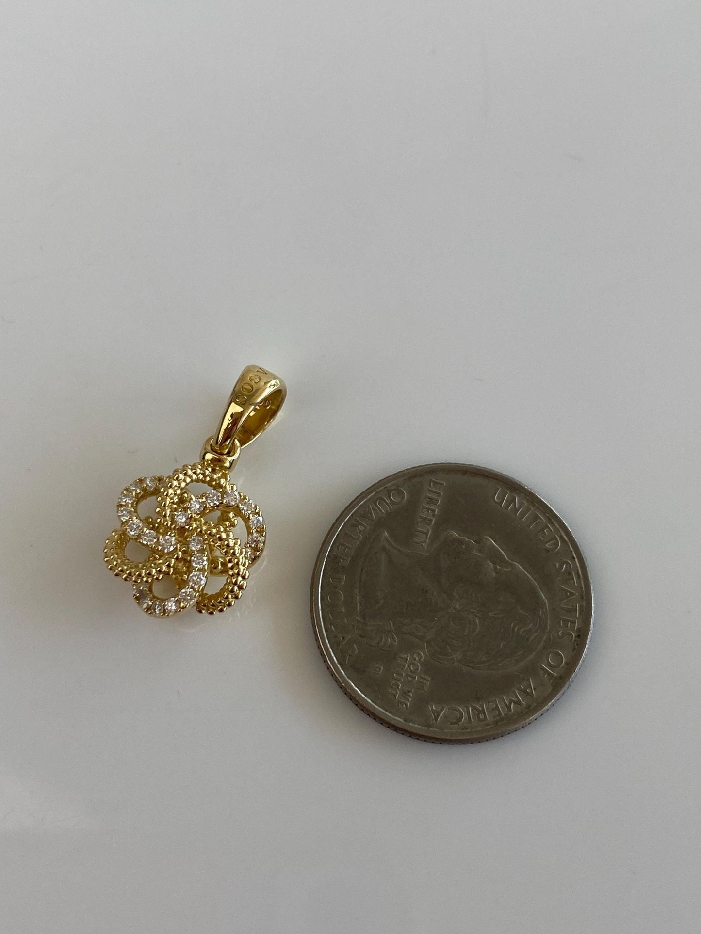 Lagos Solid 18k Yellow Gold Diamond Love Knot Charm