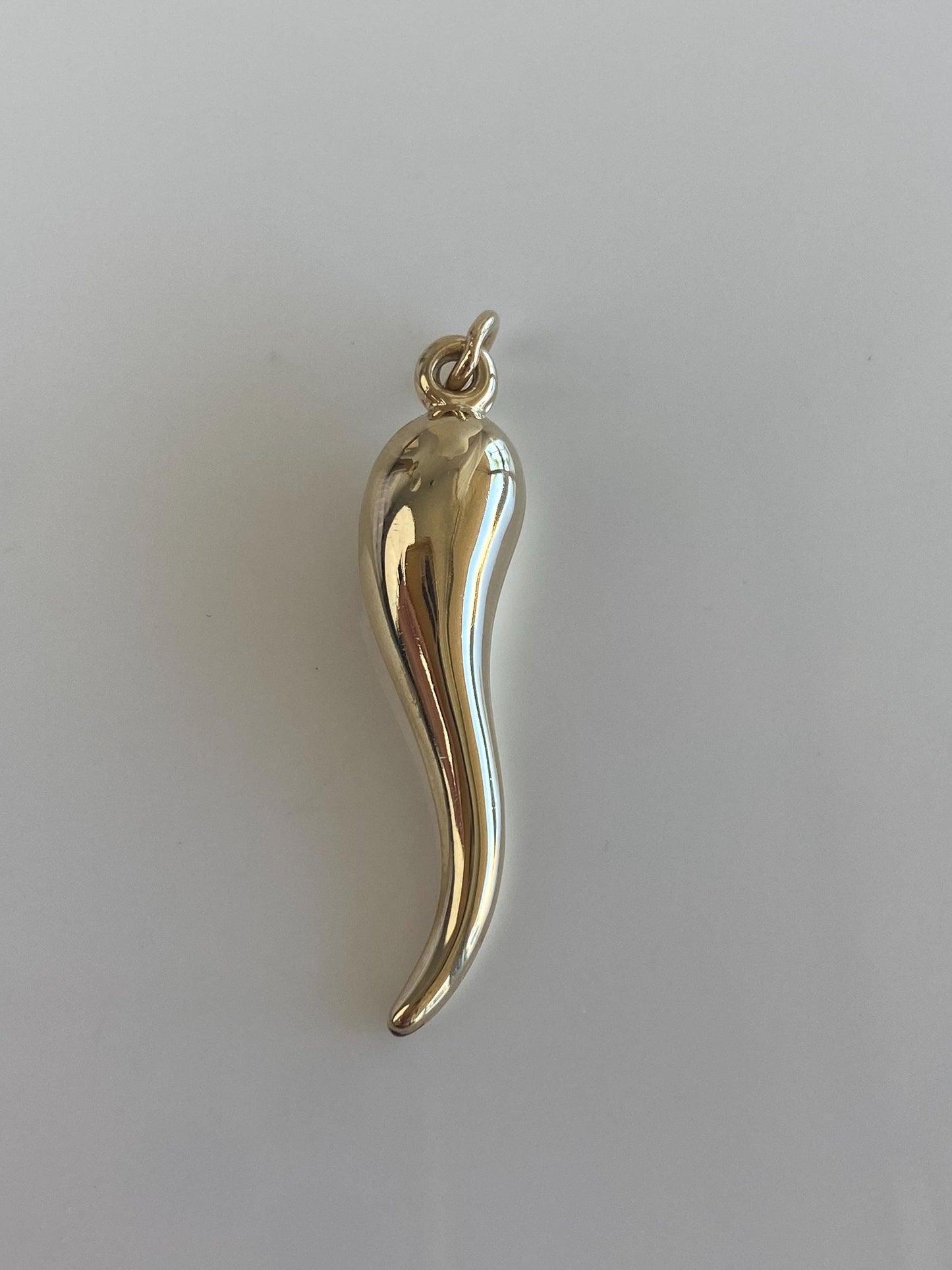 Vintage 14k Yellow Gold Large Italian Horn Charm