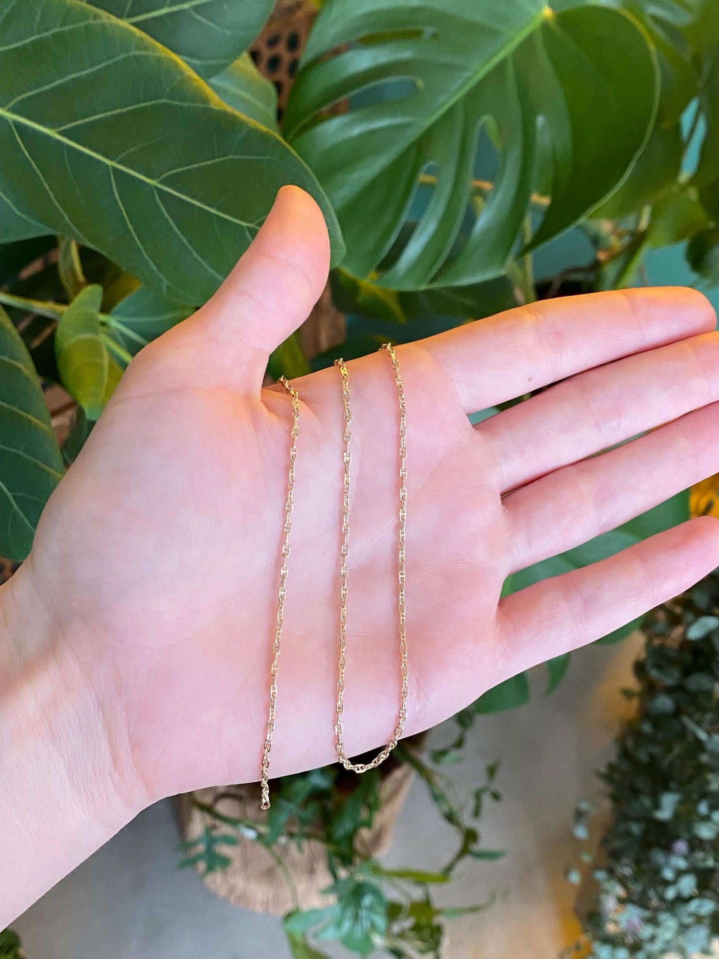 Vintage 10k Yellow Gold Mariner Link Chain - 18.5 inches