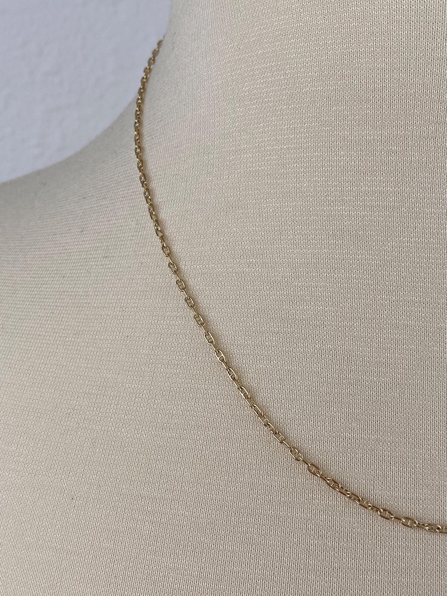 Vintage 10k Yellow Gold Mariner Link Chain - 18.5 inches