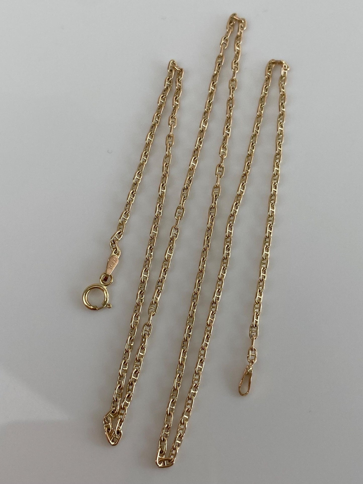 Vintage 10k Yellow Gold Mariner Link Chain - 18.5 inches