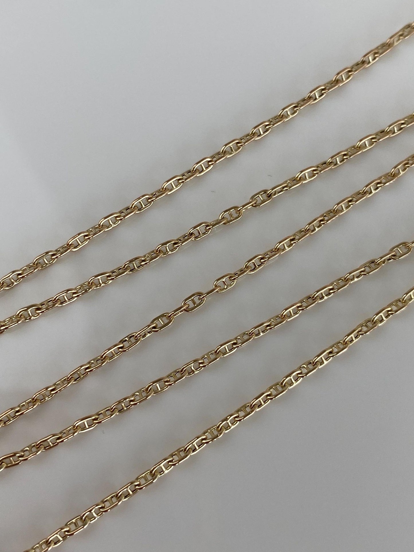 Vintage 10k Yellow Gold Mariner Link Chain - 18.5 inches