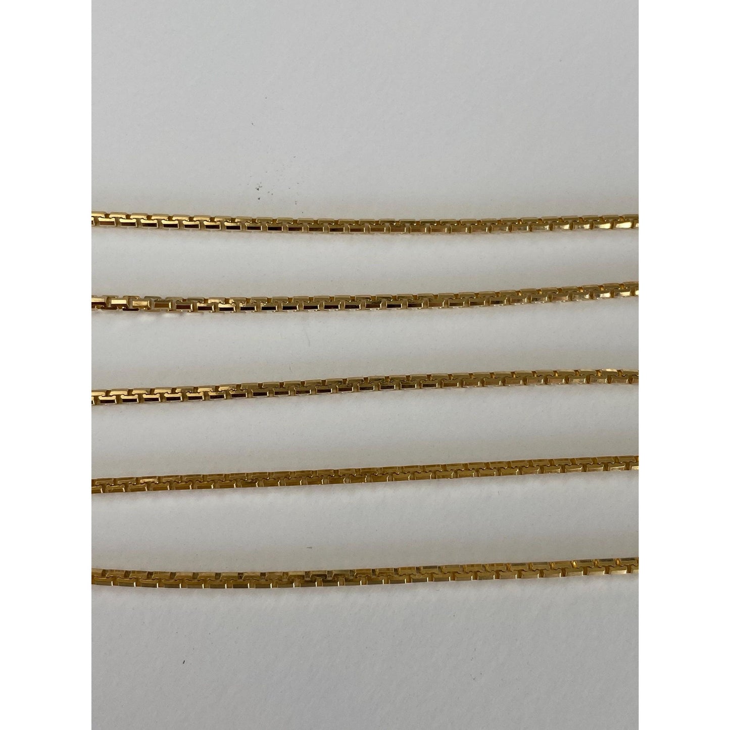 Vintage Solid 18k Yellow Gold Box Chain Necklace - 23.75 inches