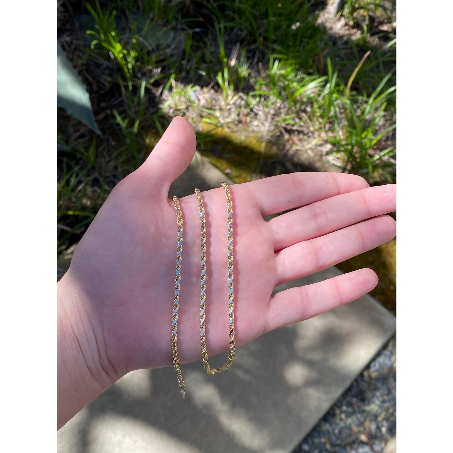 Vintage Solid 14k Yellow Gold Long Diamond Cut Rope Chain Necklace - 30.25 inches