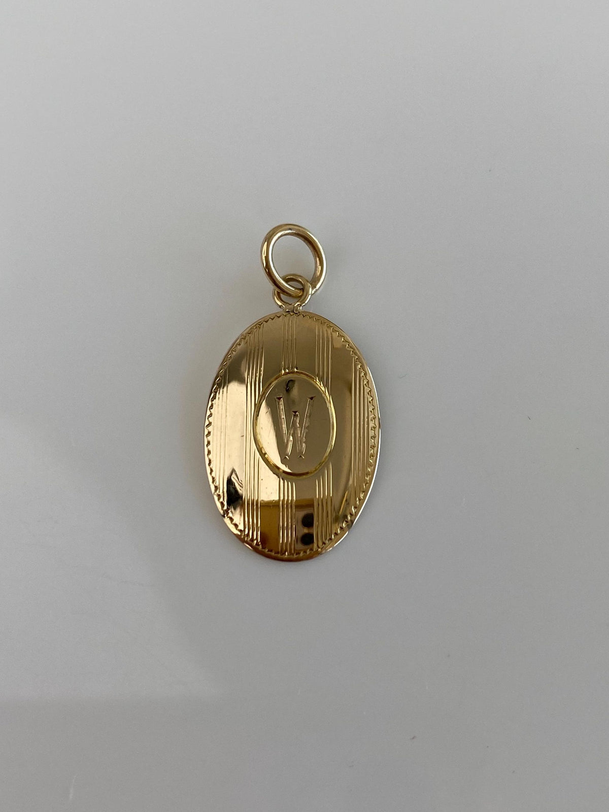 Vintage Solid 9k Yellow Gold Initial 'W' Cufflink Conversion Charm