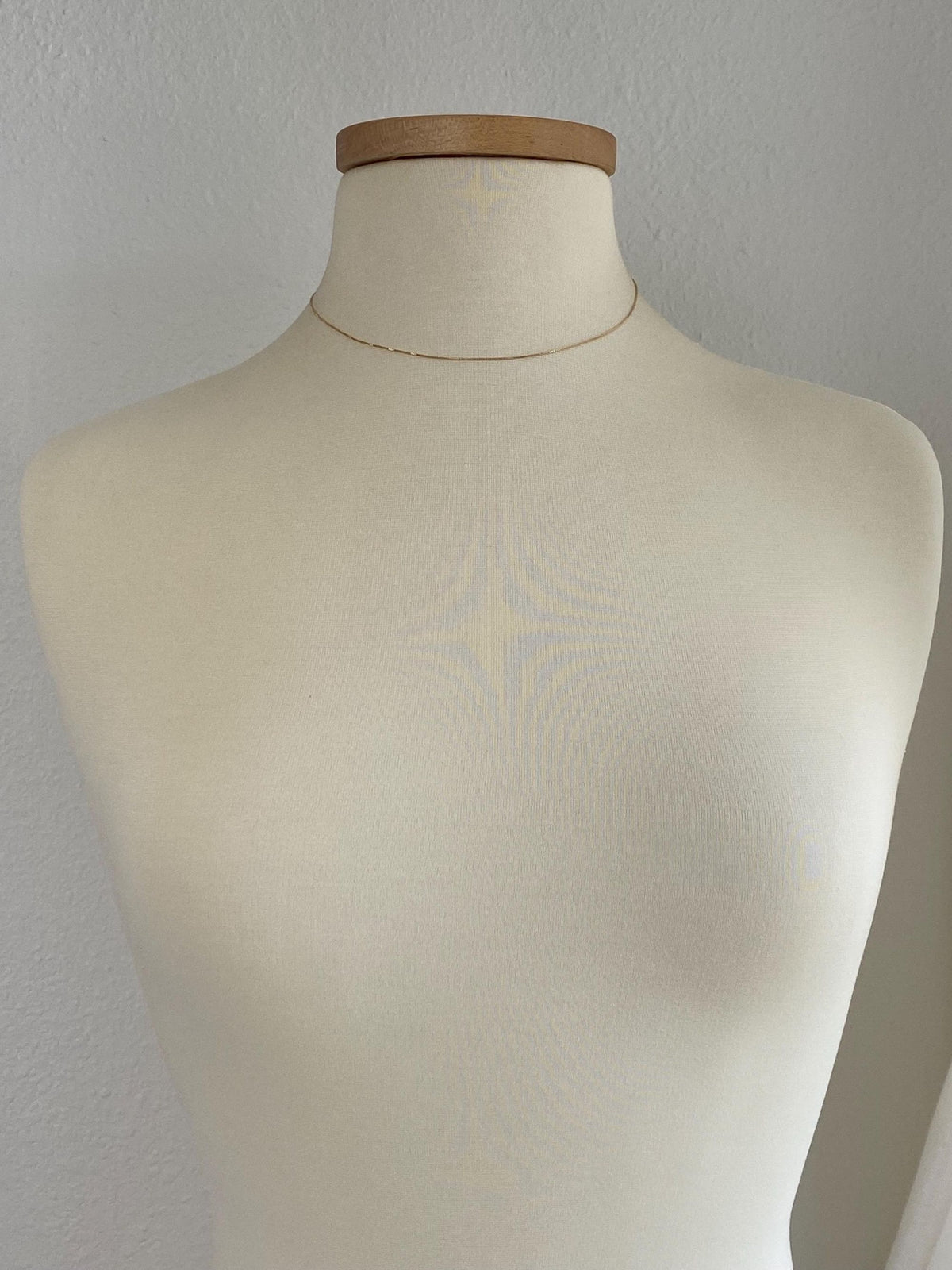 Vintage Solid 14k Yellow Gold Dainty Box Chain Necklace - 16 inches