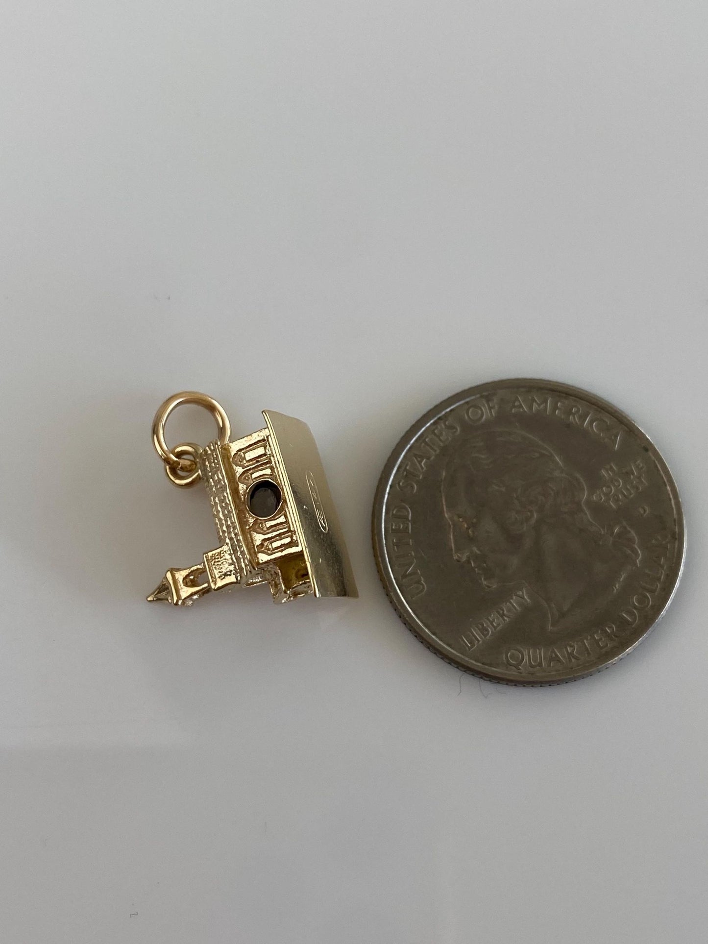 Vintage Solid 14k Yellow Gold Church Charm