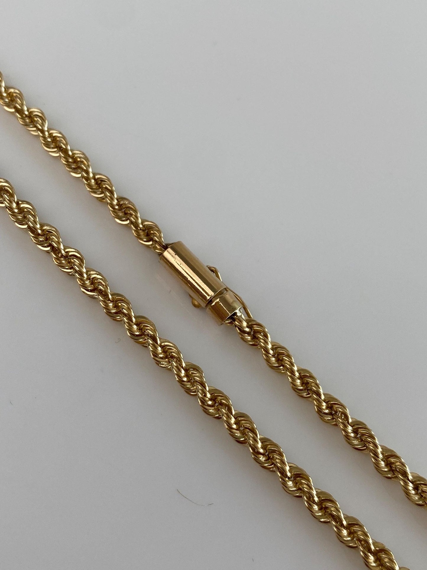 Vintage Solid 14k Yellow Gold Rope Chain Necklace - 17.25 inches