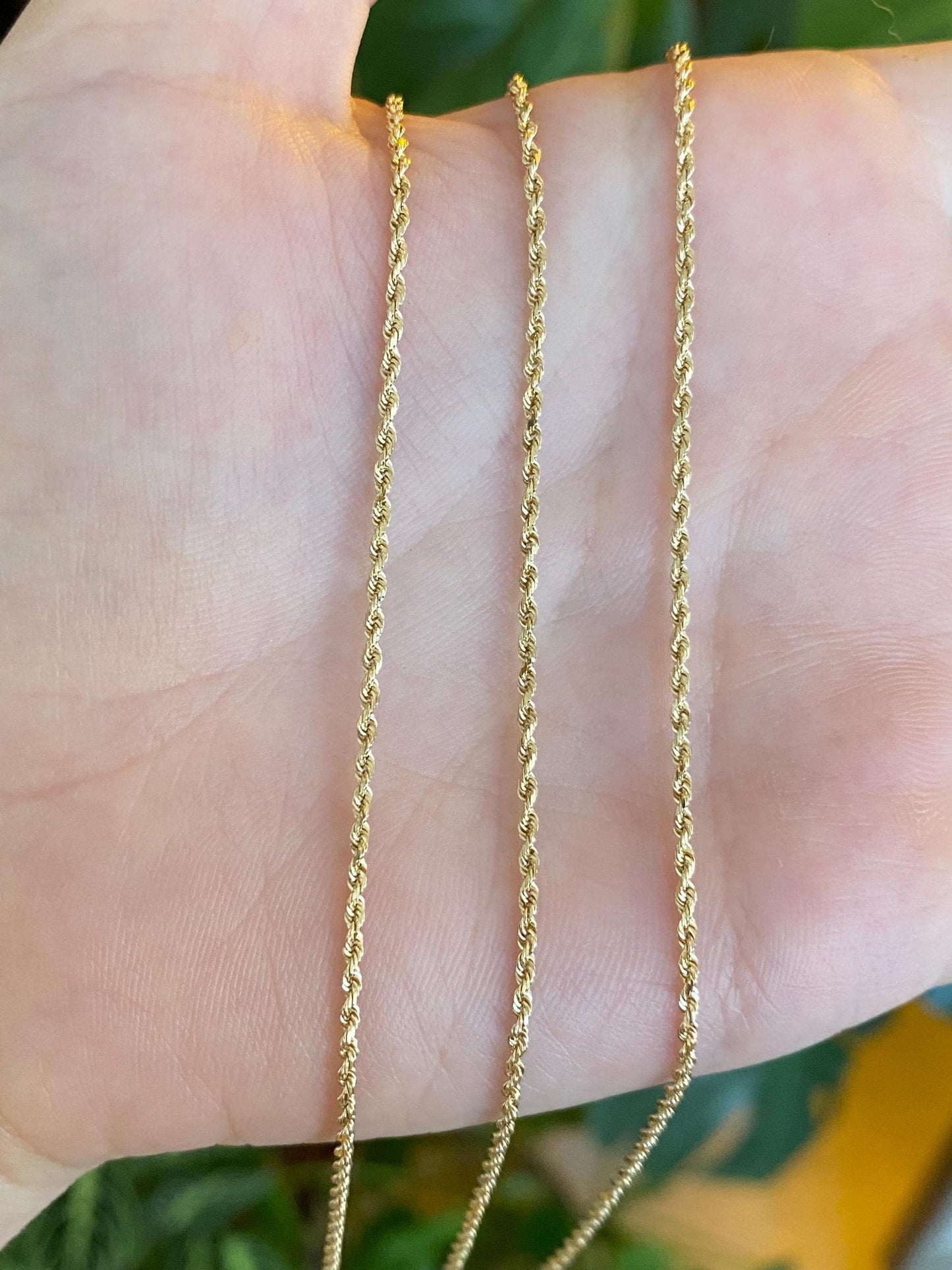 Vintage Solid 14k Yellow Gold Slim Long Rope Chain Necklace - 30 inches