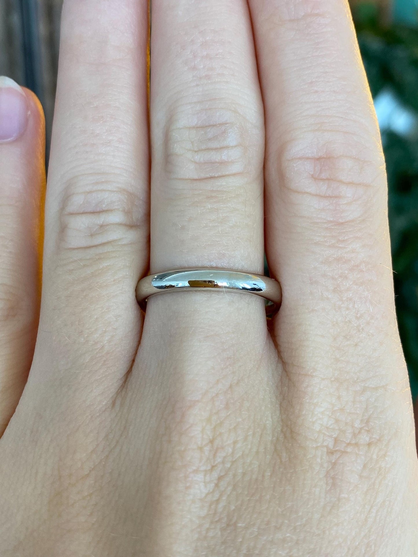 Vintage Solid 14k White Gold Ring Band - Size 9.5