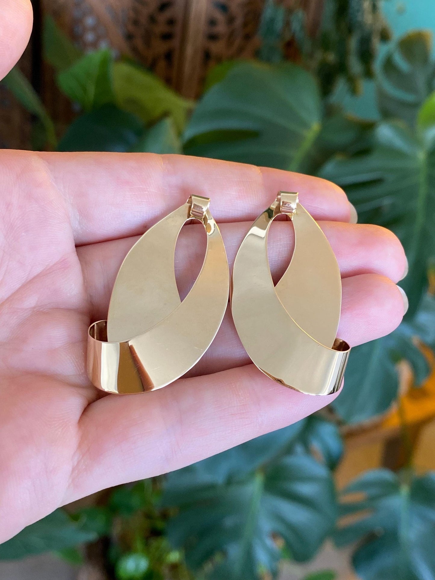 Vintage Solid 14k Yellow Gold Drop Earrings