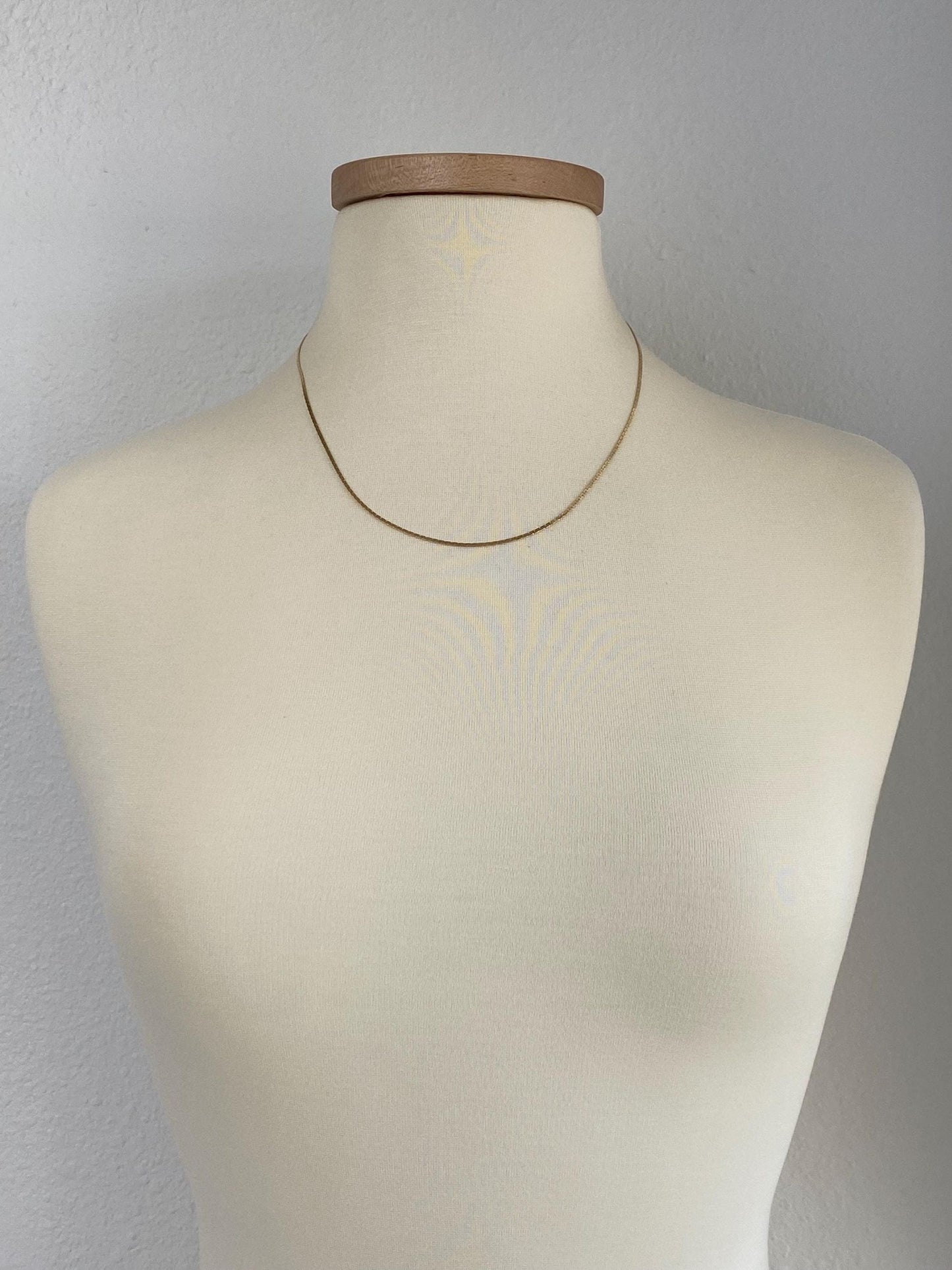 Vintage Solid 14k Yellow Gold Flat C Link Chain Necklace - 20 inches
