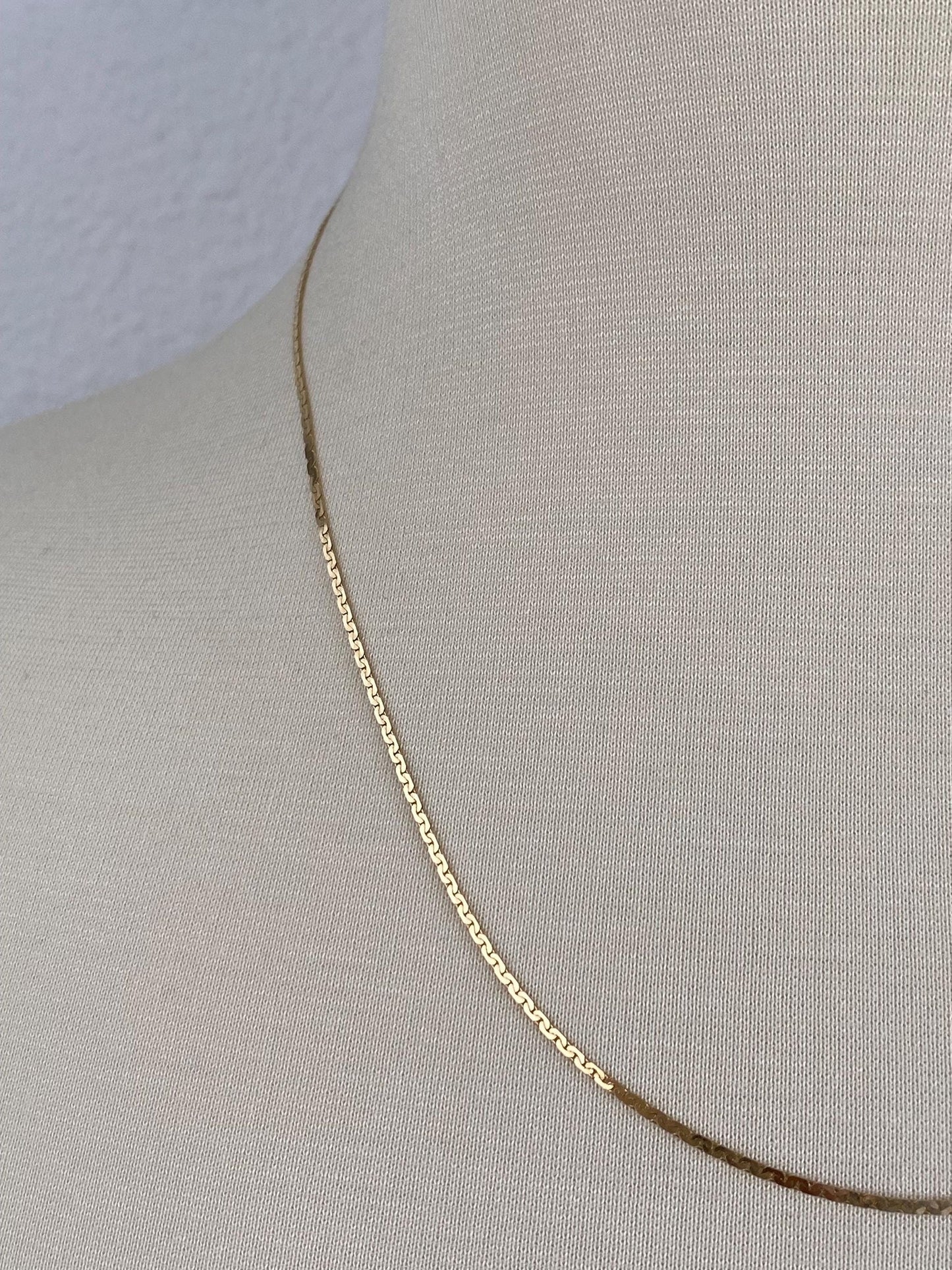 Vintage Solid 14k Yellow Gold Flat C Link Chain Necklace - 20 inches