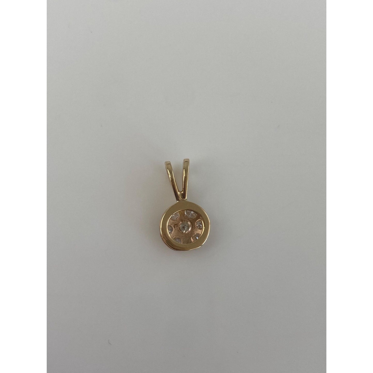 Vintage Solid 14k Yellow Gold Diamond Cluster Charm