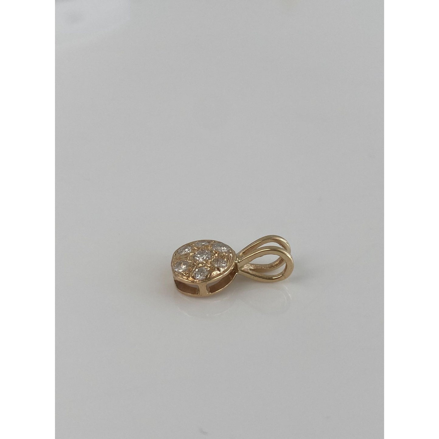 Vintage Solid 14k Yellow Gold Diamond Cluster Charm