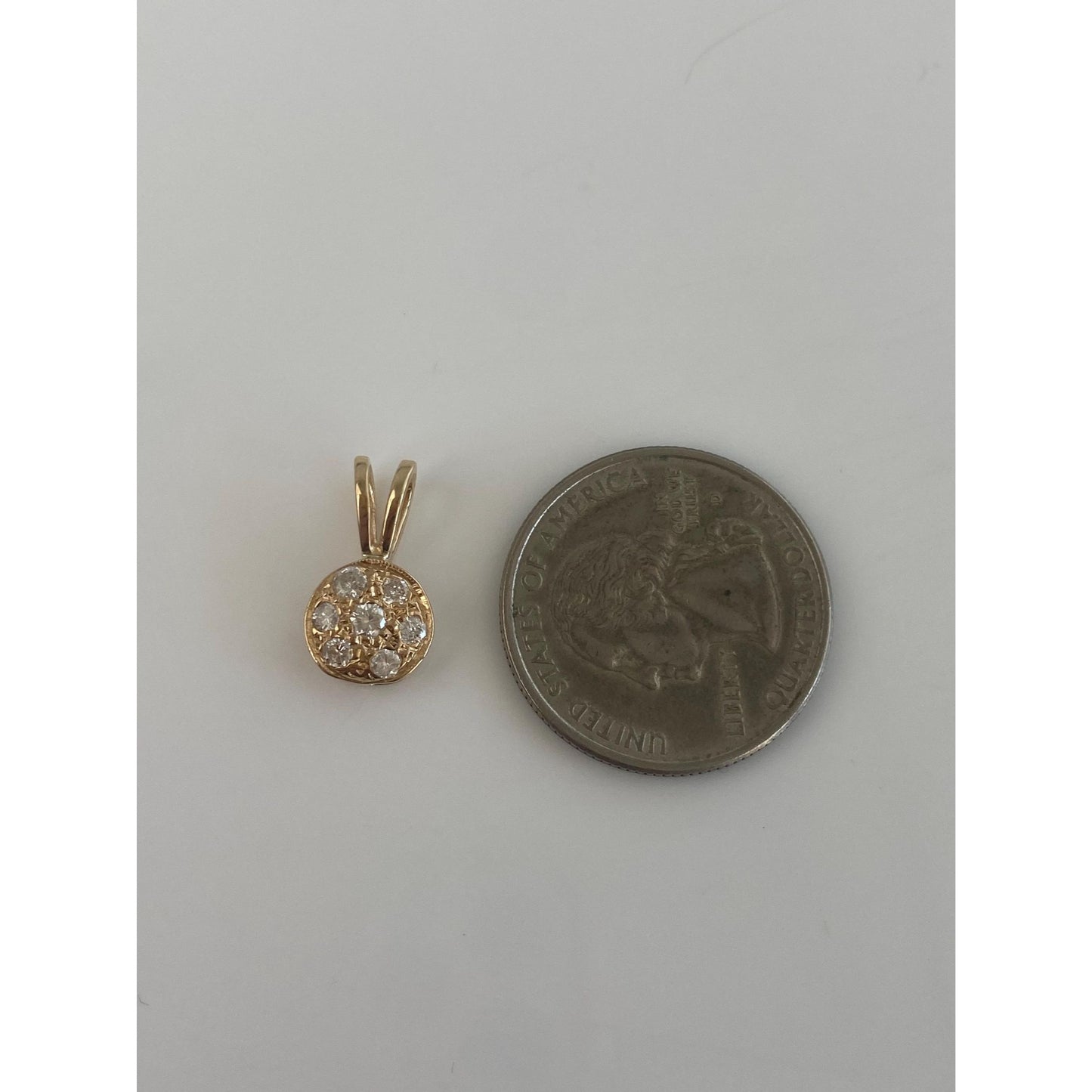 Vintage Solid 14k Yellow Gold Diamond Cluster Charm
