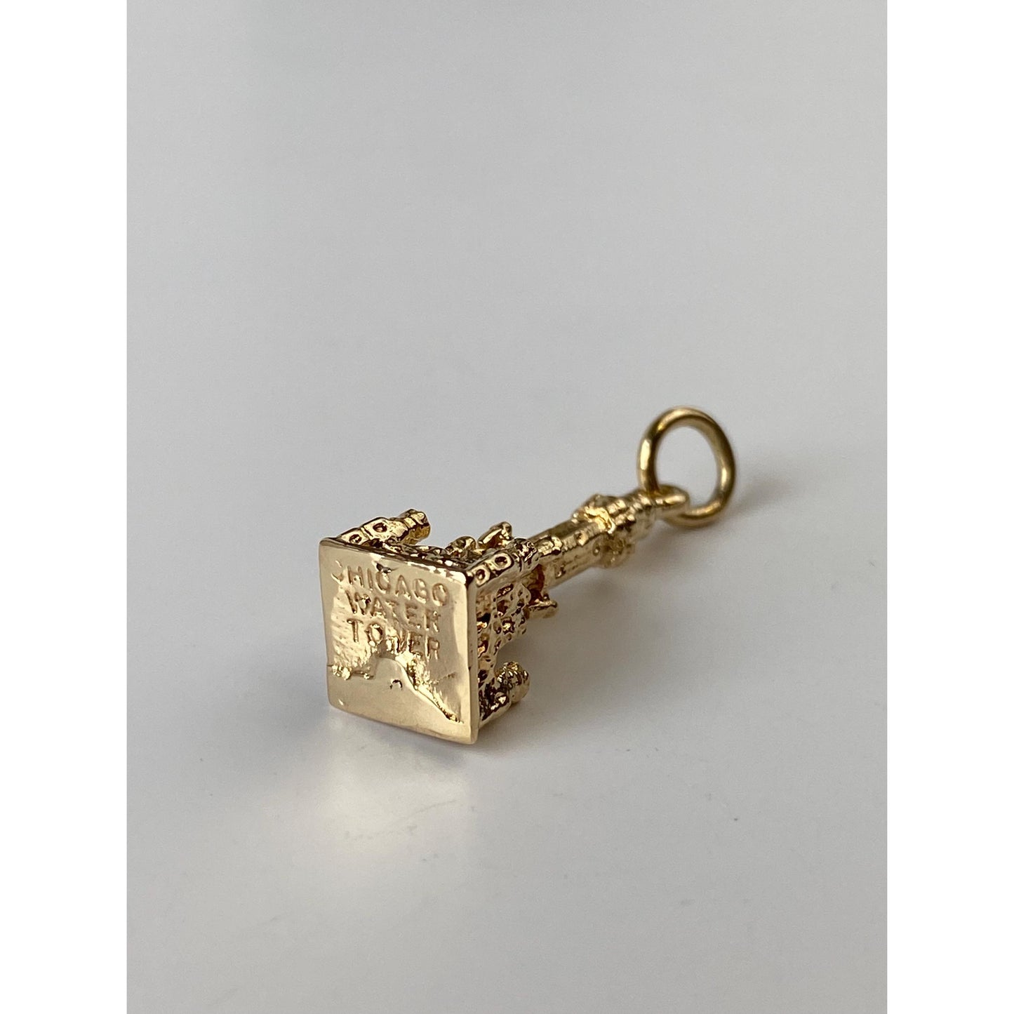 Vintage Solid 14k Yellow Gold Chicago Water Tower Charm