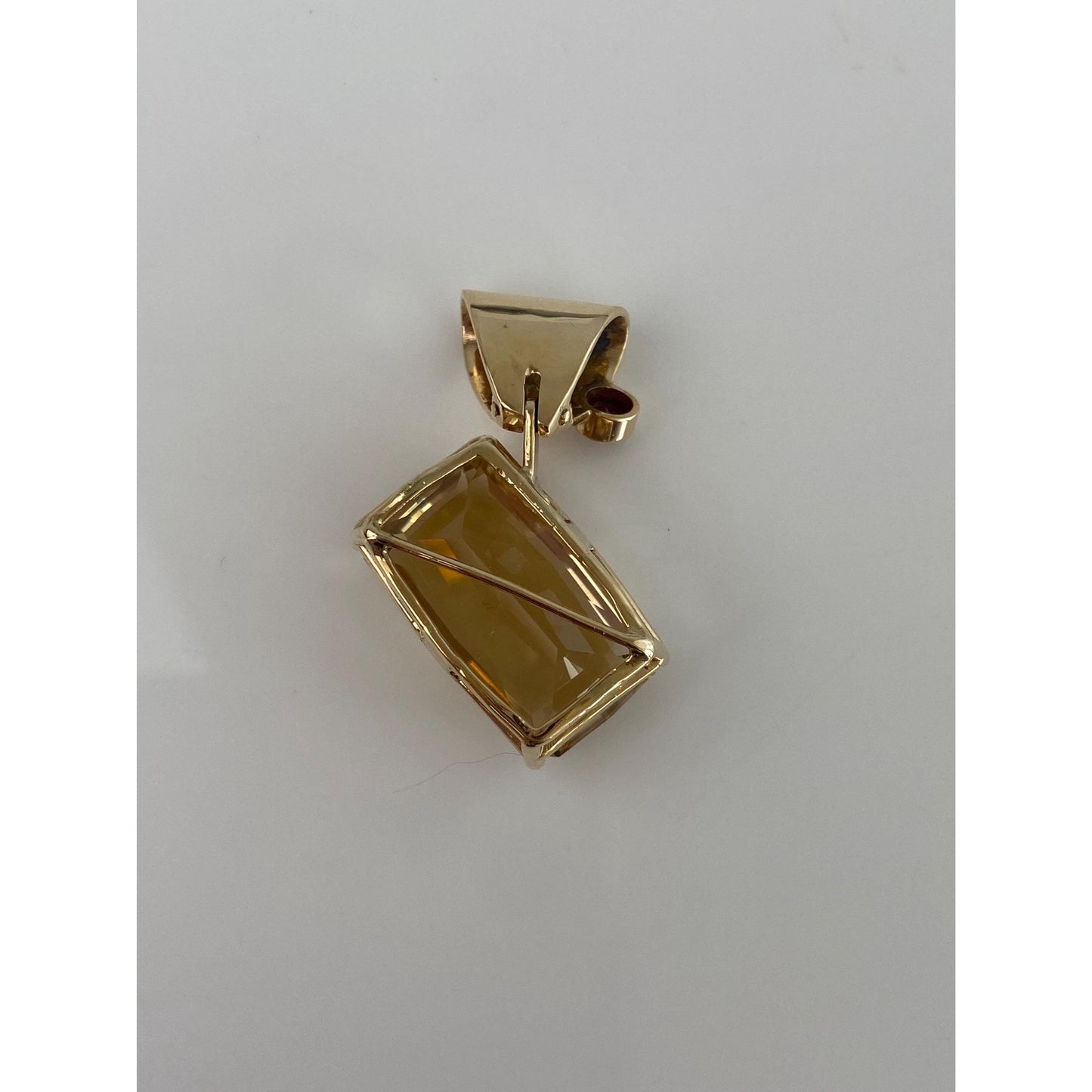 Solid 14k Yellow Gold Garnet Citrine Charm