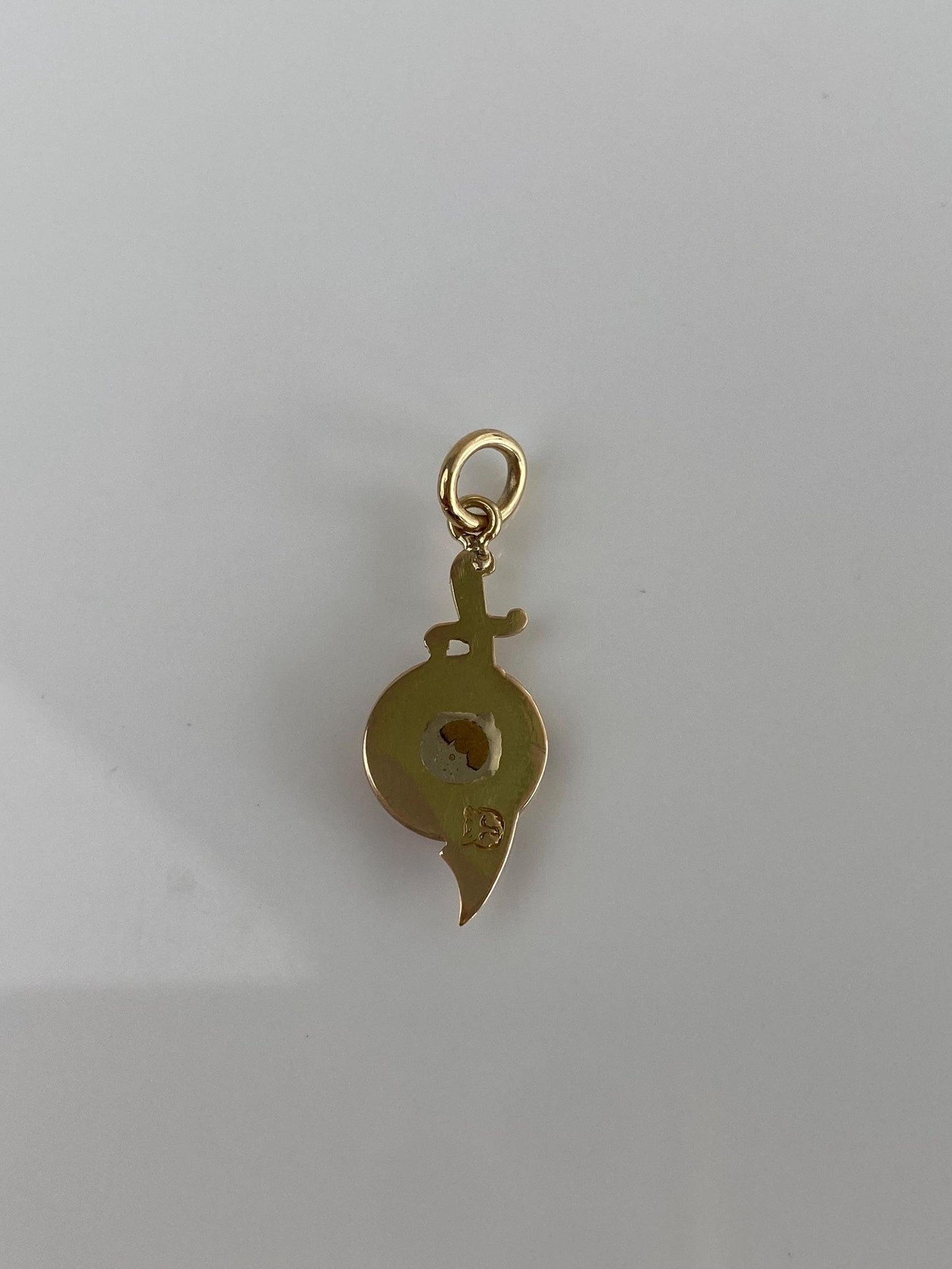 Vintage Solid 14k Yellow Gold Enamel Freemason Charm