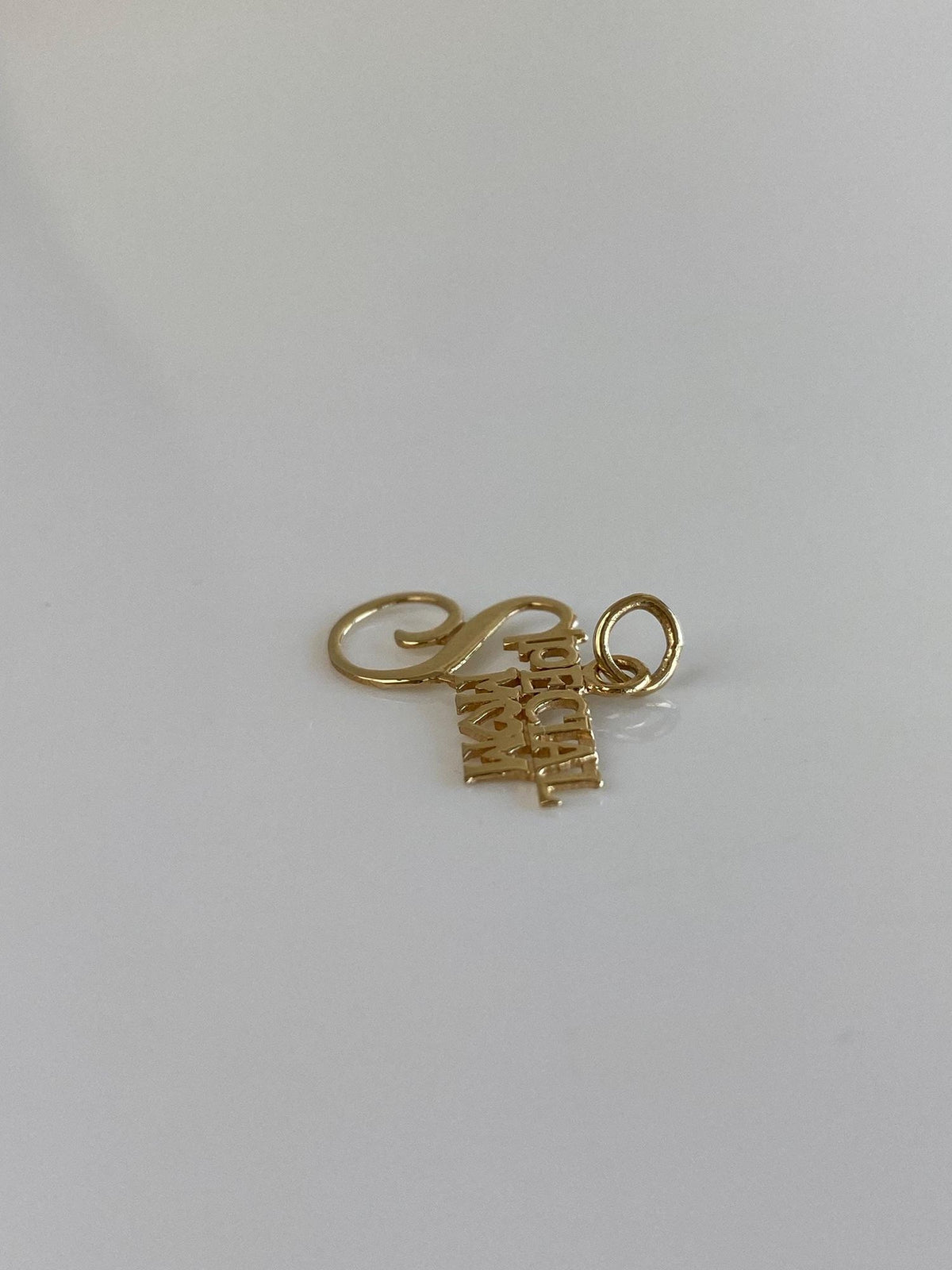 Vintage Solid 14k Yellow Gold Special Mom Charm