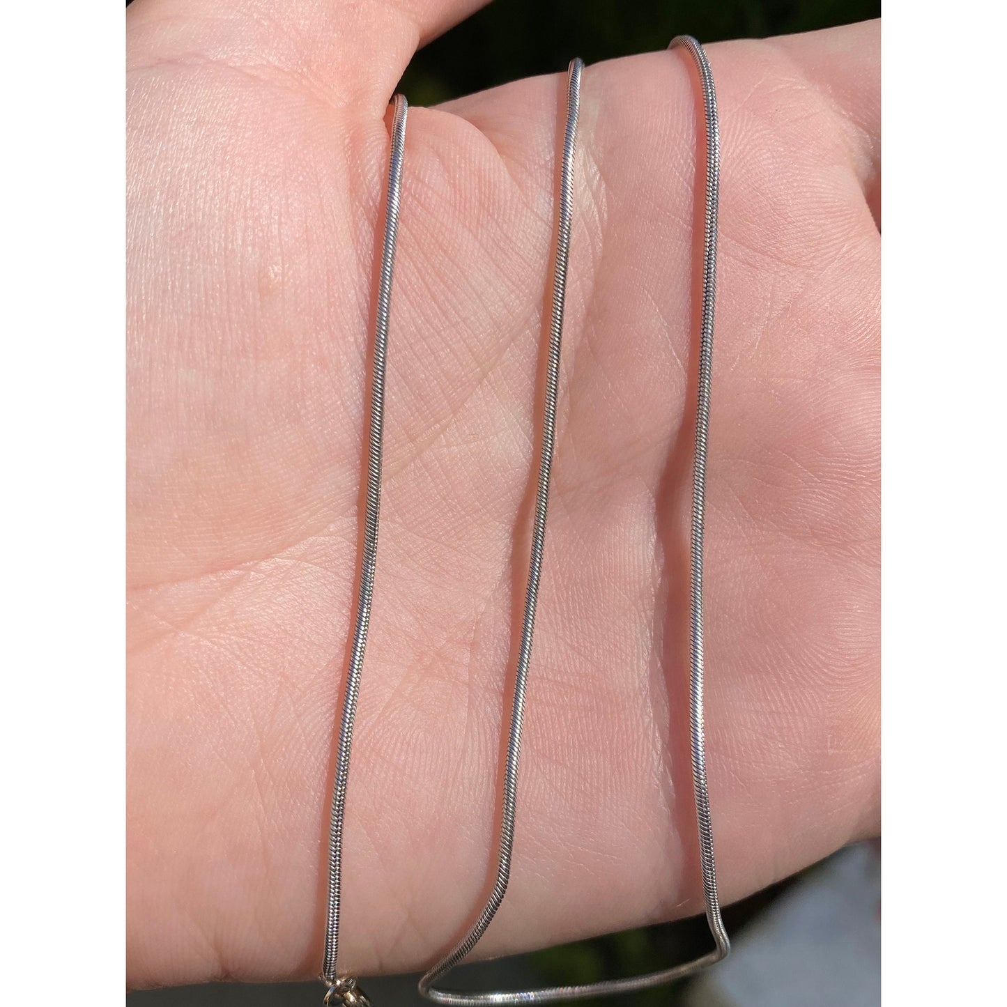 Vintage Solid 14k White Gold Snake Chain Necklace - 18.25 inches