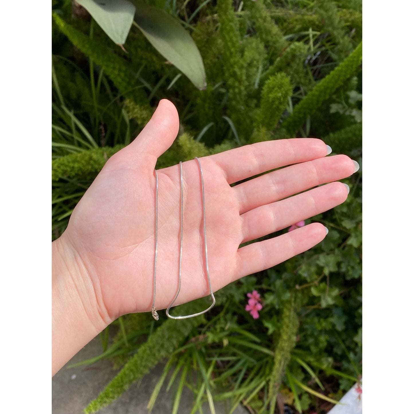 Vintage Solid 14k White Gold Snake Chain Necklace - 18.25 inches