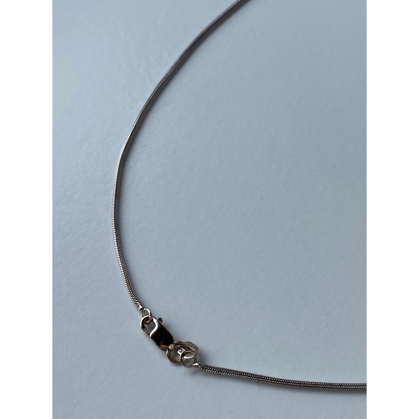 Vintage Solid 14k White Gold Snake Chain Necklace - 18.25 inches