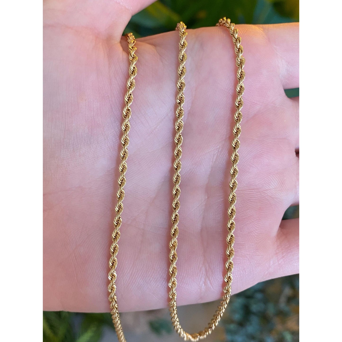 Vintage Solid 14k Yellow Gold Rope Chain Necklace - 24 inches