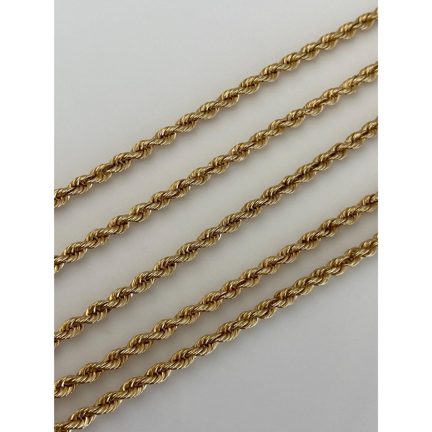 Vintage Solid 14k Yellow Gold Rope Chain Necklace - 24 inches