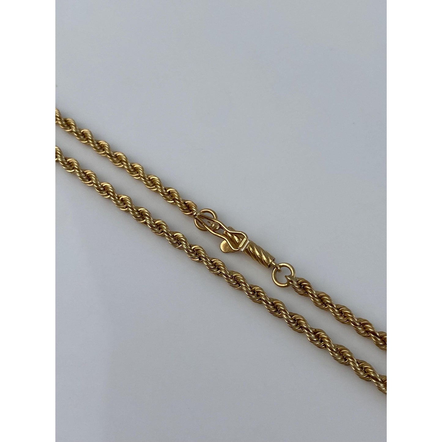Vintage Solid 14k Yellow Gold Rope Chain Necklace - 24 inches