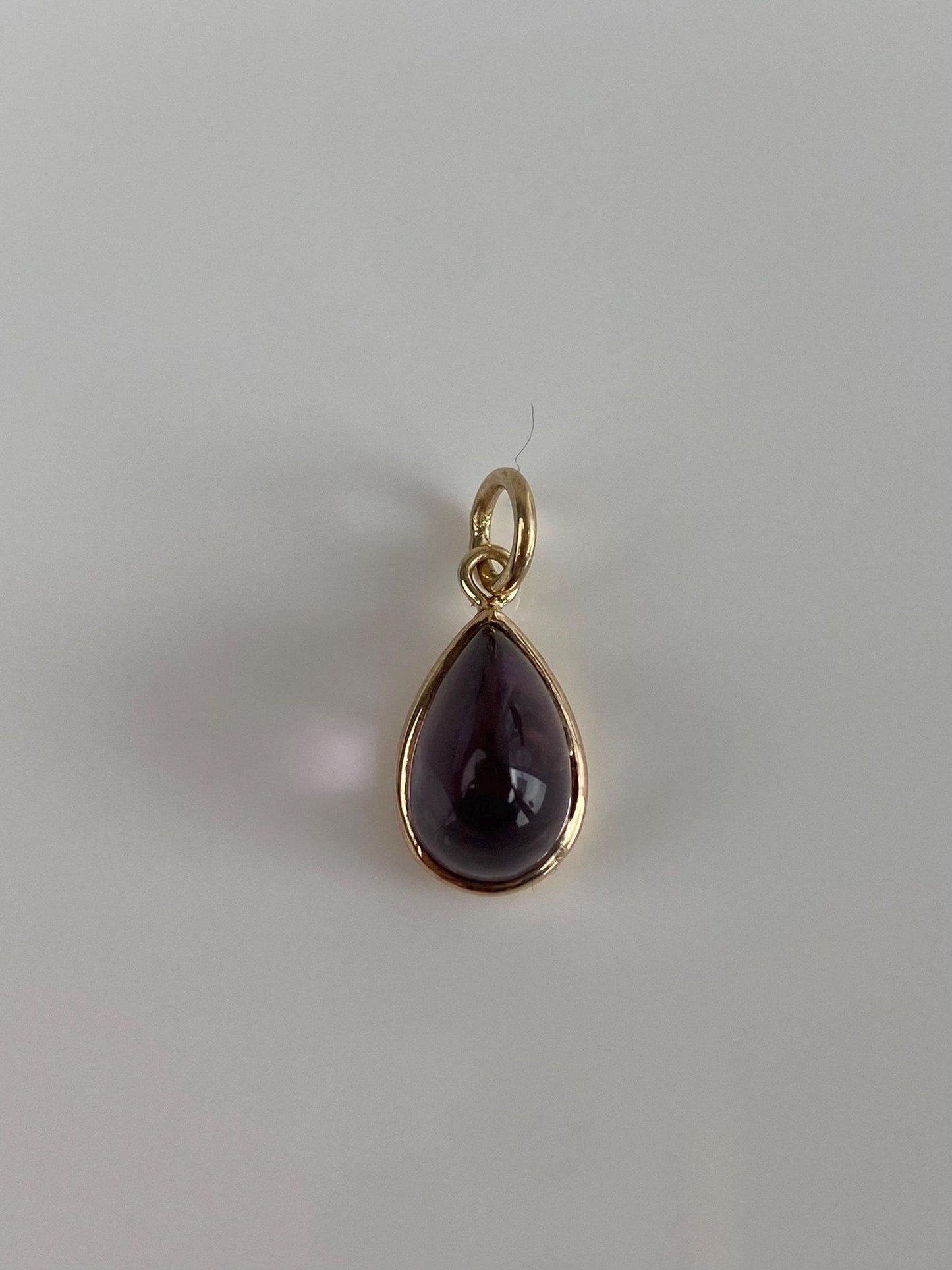 Vintage Solid 14k Yellow Gold Amethyst Teardrop Stick Pin Conversion Charm