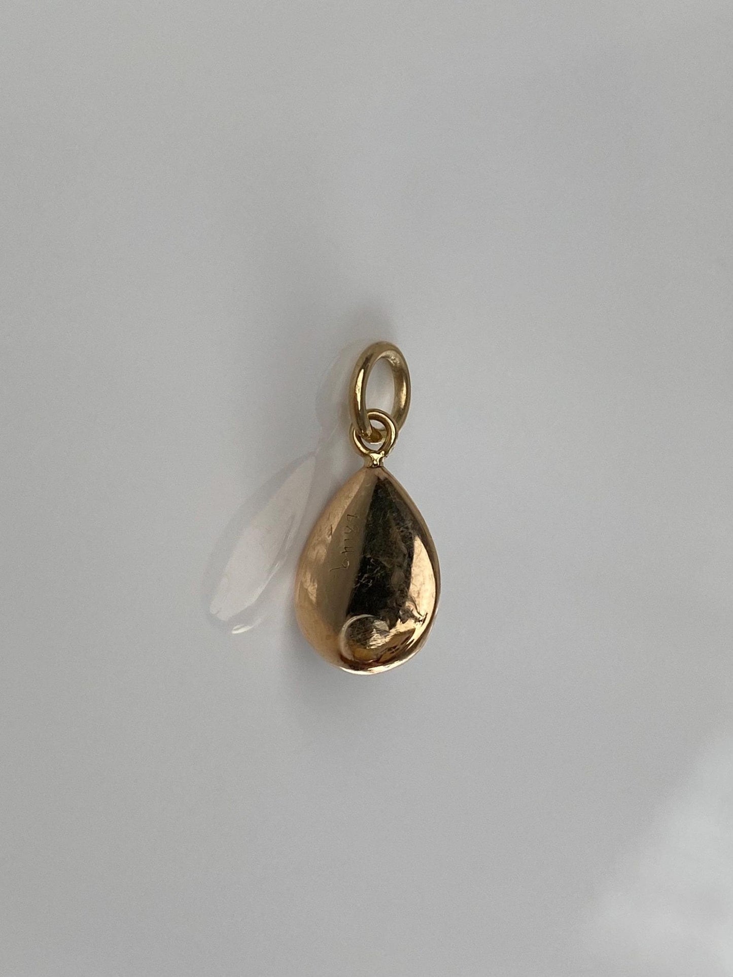Vintage Solid 14k Yellow Gold Amethyst Teardrop Stick Pin Conversion Charm