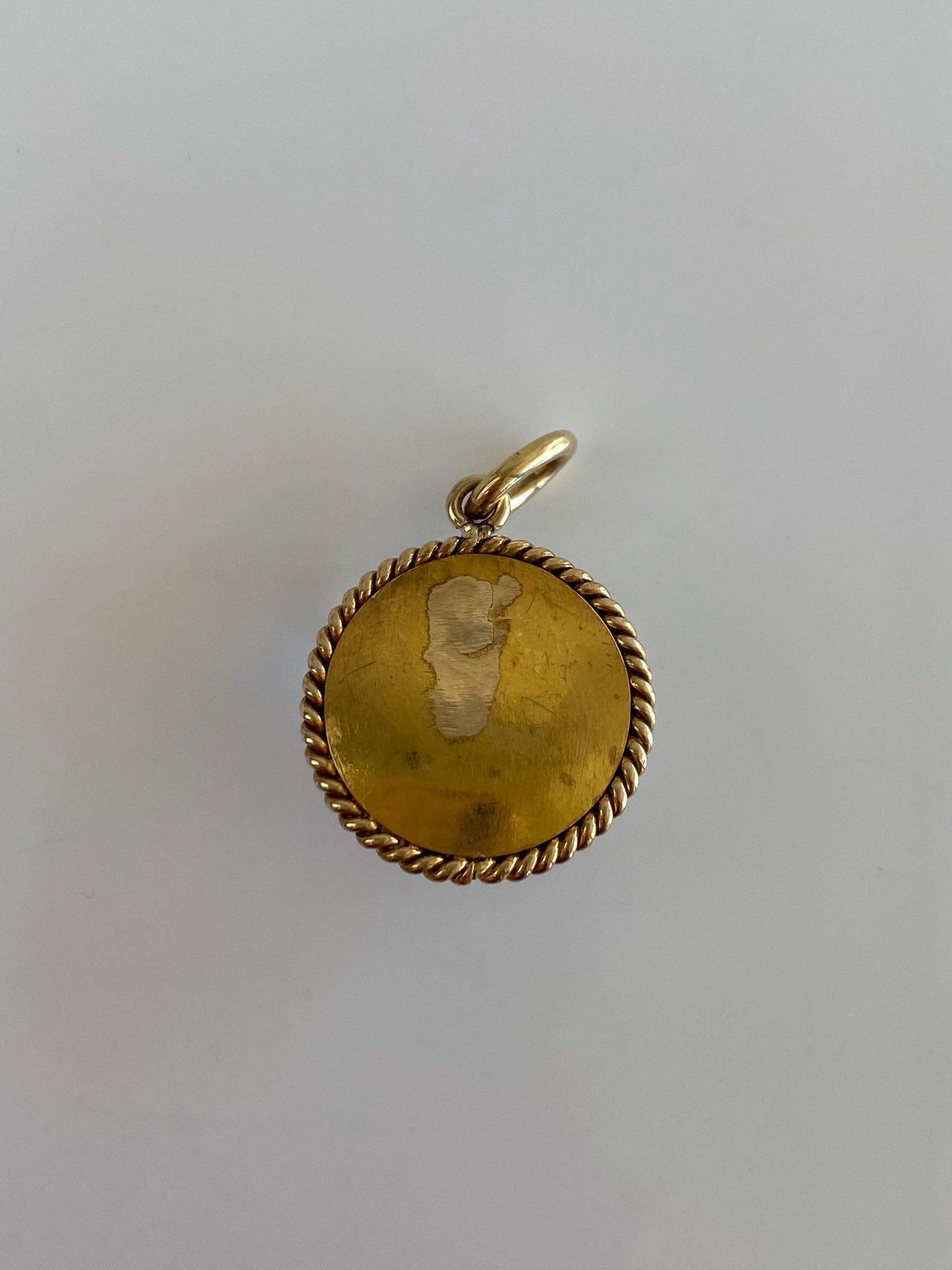 Vintage Solid 14k Yellow Gold Raised Quartz Monogram Stick Pin Conversion Charm