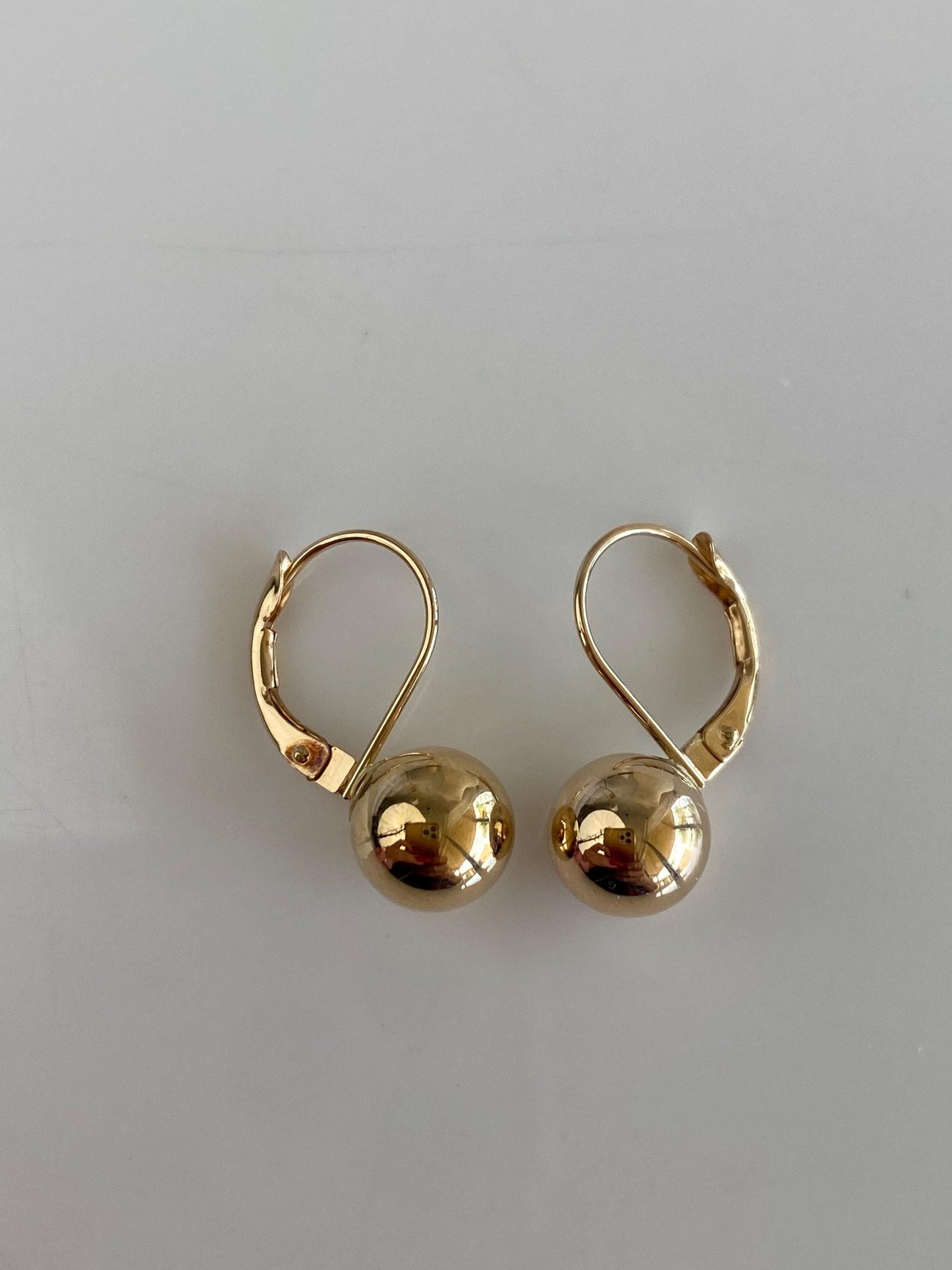 Vintage 14k Yellow Gold Ball Dangle Earrings