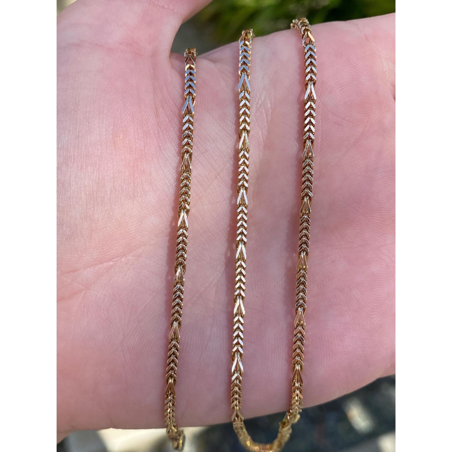 Vintage Solid 14k Yellow Gold Long Fancy Box Chain Necklace - 30 inches