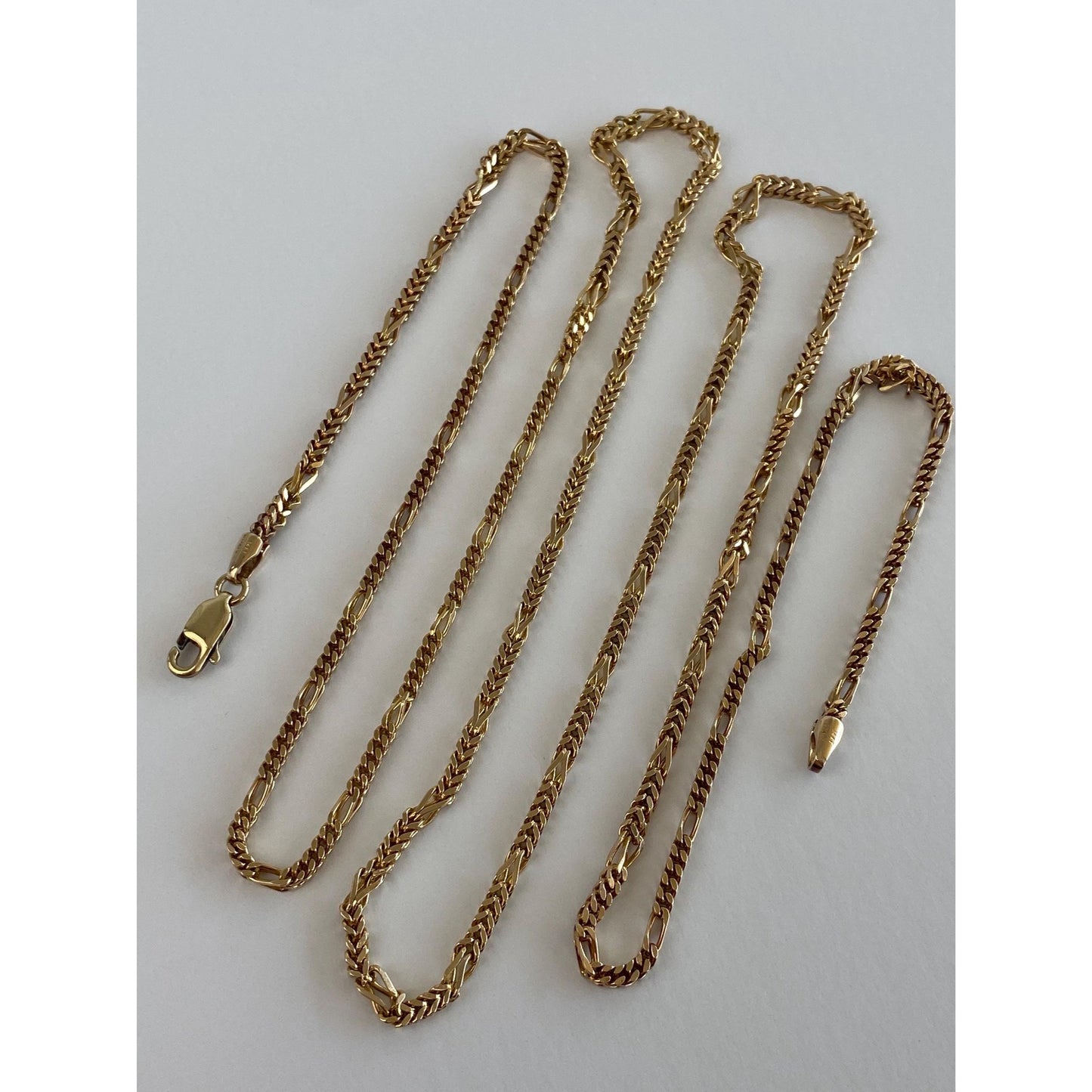 Vintage Solid 14k Yellow Gold Long Fancy Box Chain Necklace - 30 inches