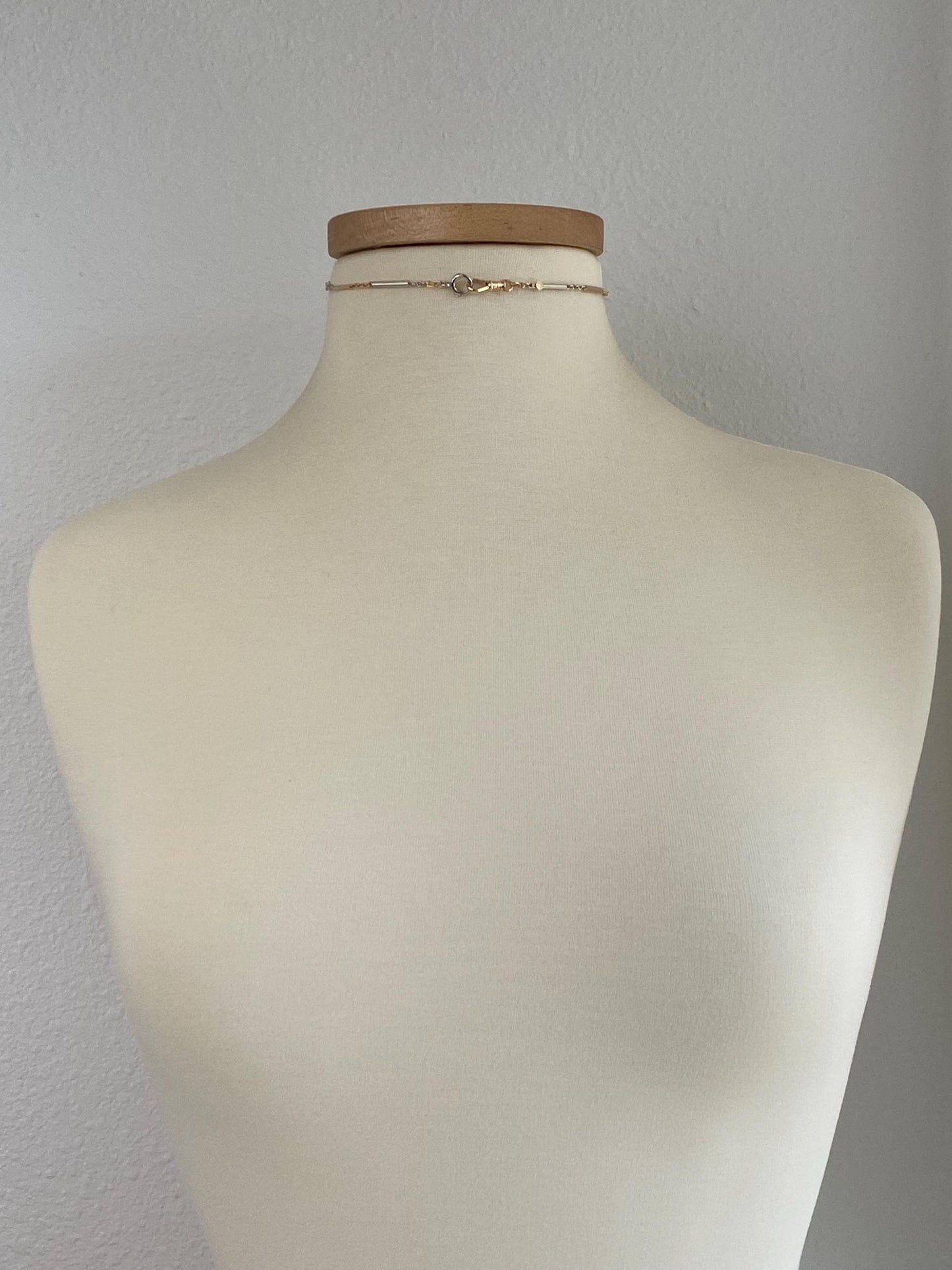 Vintage Solid 14k Rose & White Gold Design Link Cable Chain Pocket Watch Chain - 13.75 inches