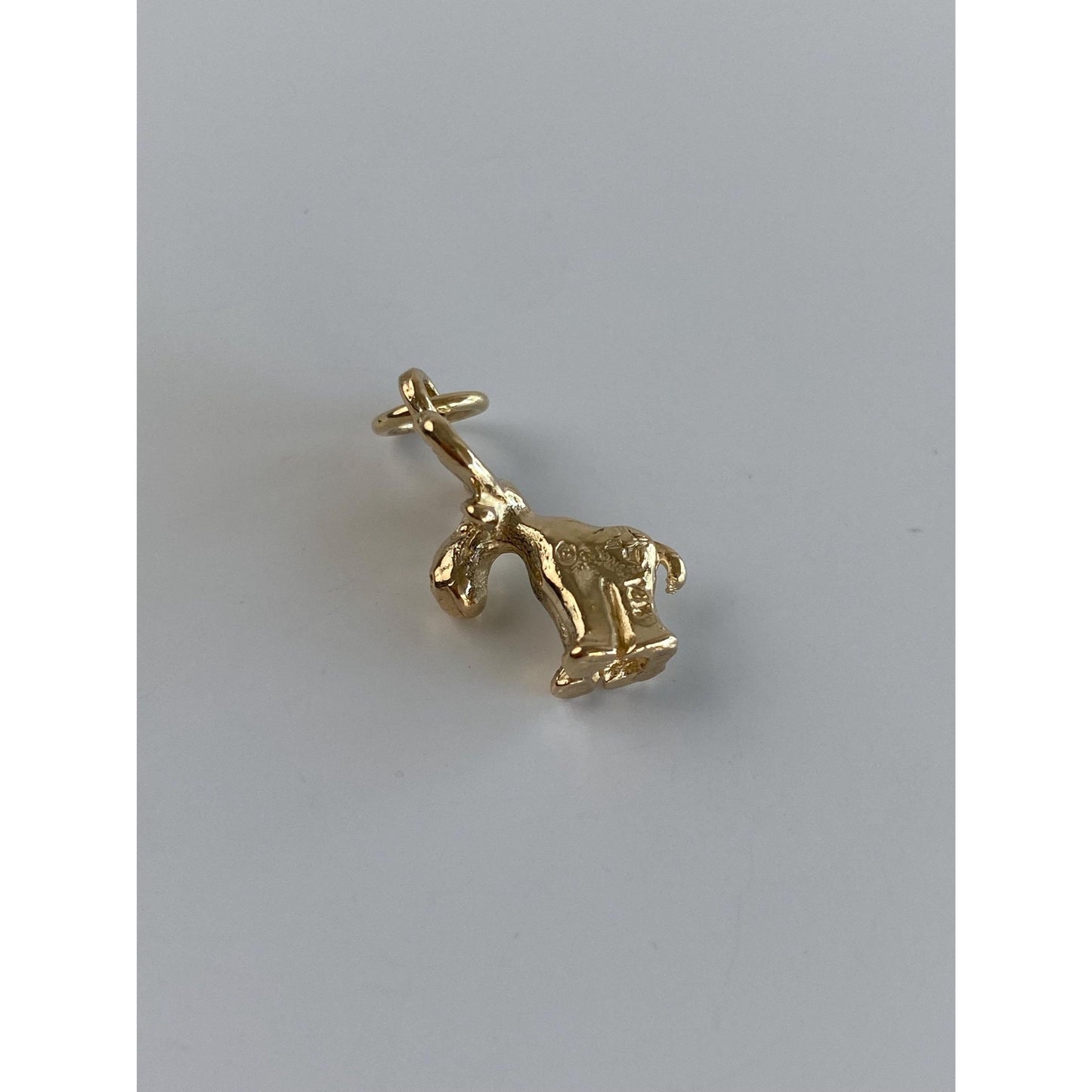 Vintage Solid 14k Yellow Gold Moose Charm