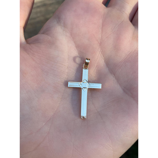 Vintage 14k Yellow Gold Cross Charm