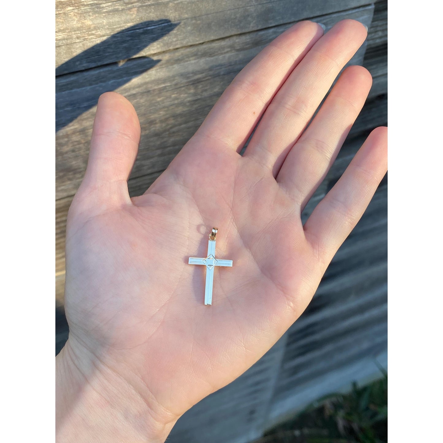 Vintage 14k Yellow Gold Cross Charm