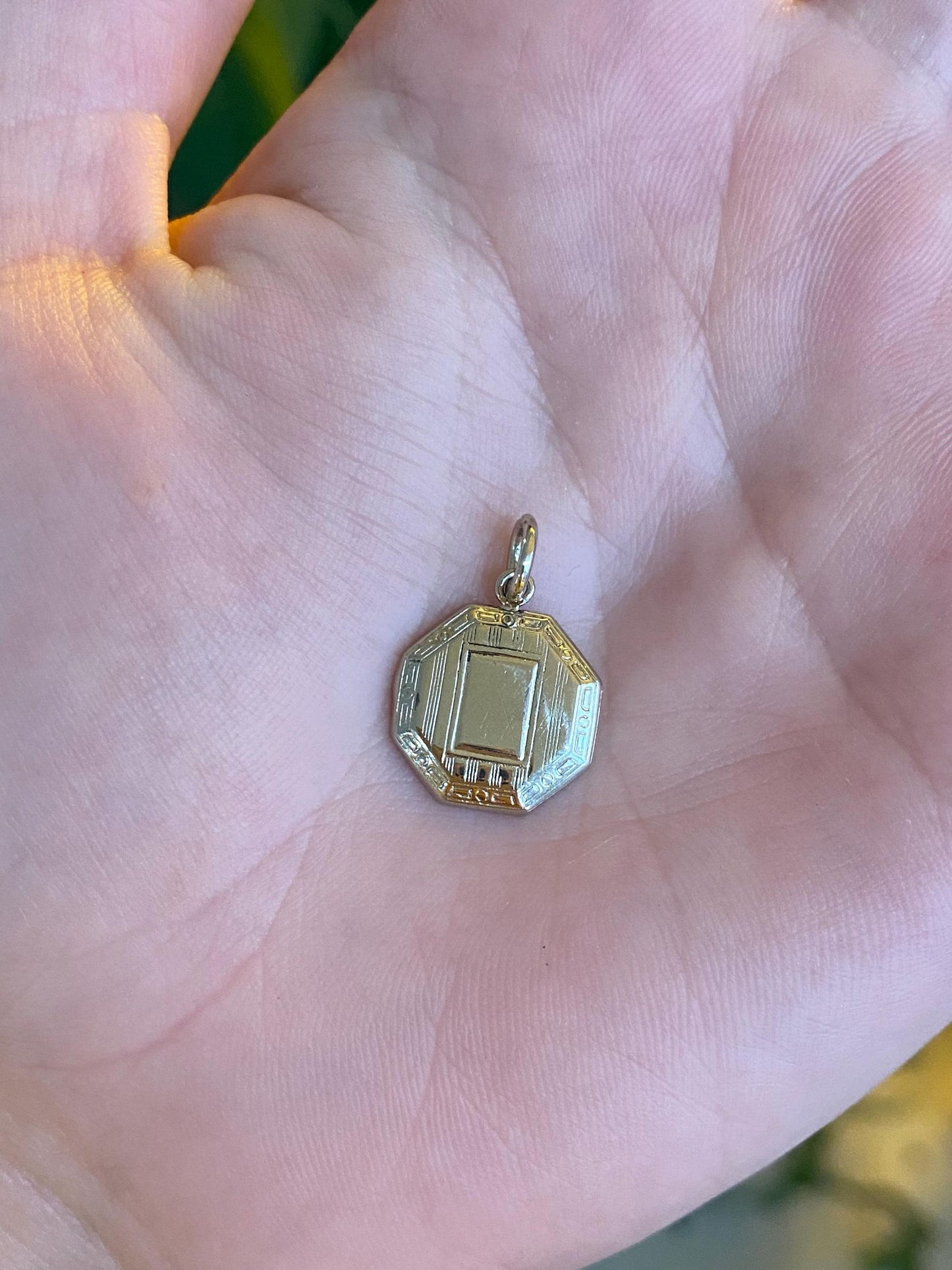 Vintage Solid 14k White Gold Cufflink Conversion Charm