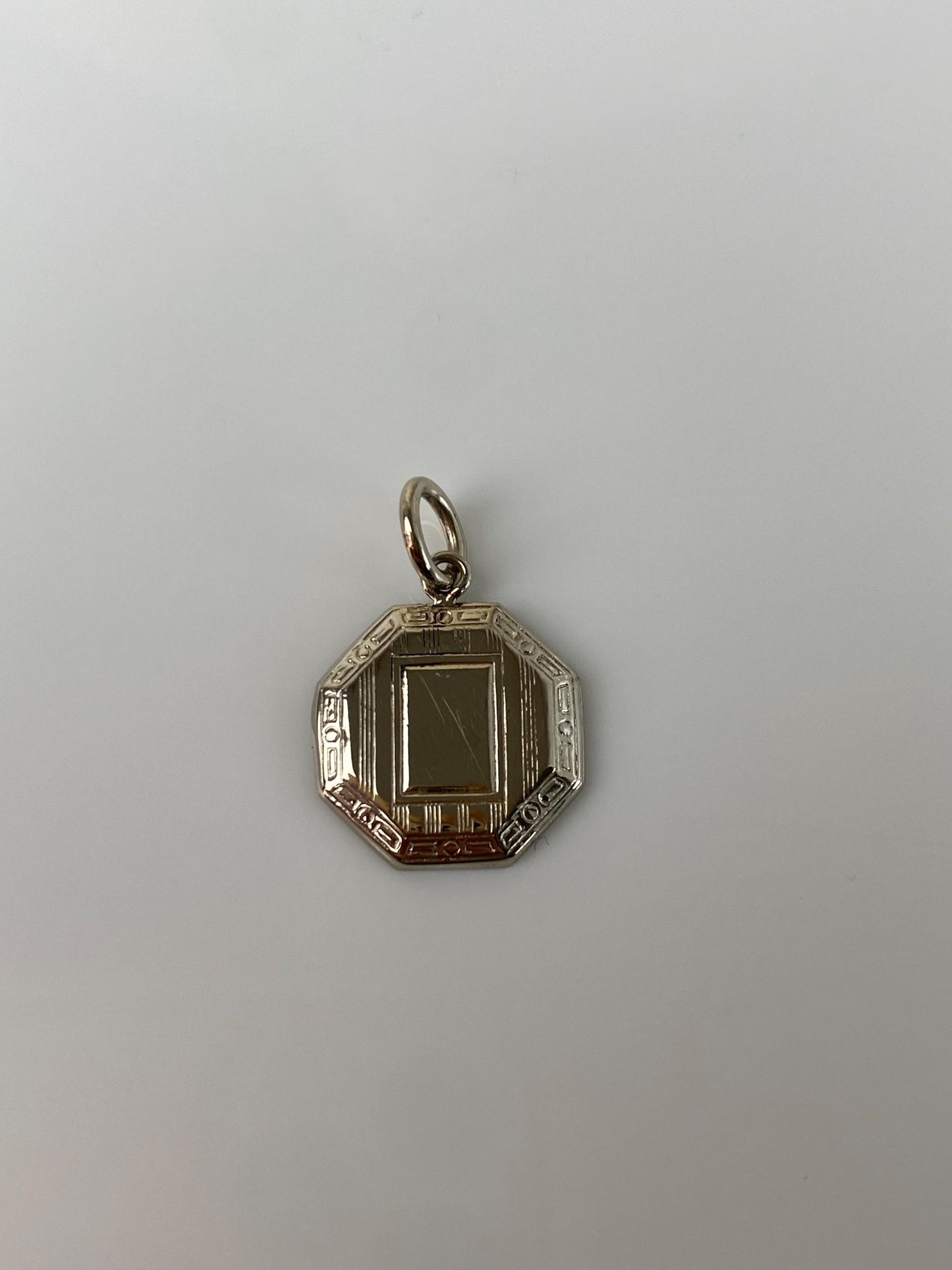 Vintage Solid 14k White Gold Cufflink Conversion Charm