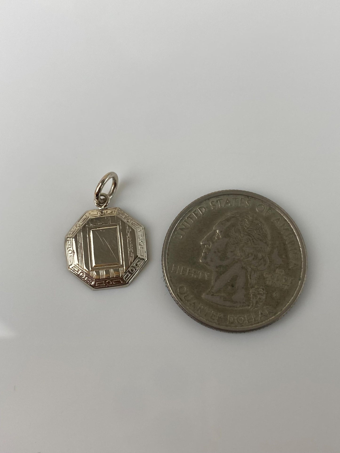 Vintage Solid 14k White Gold Cufflink Conversion Charm
